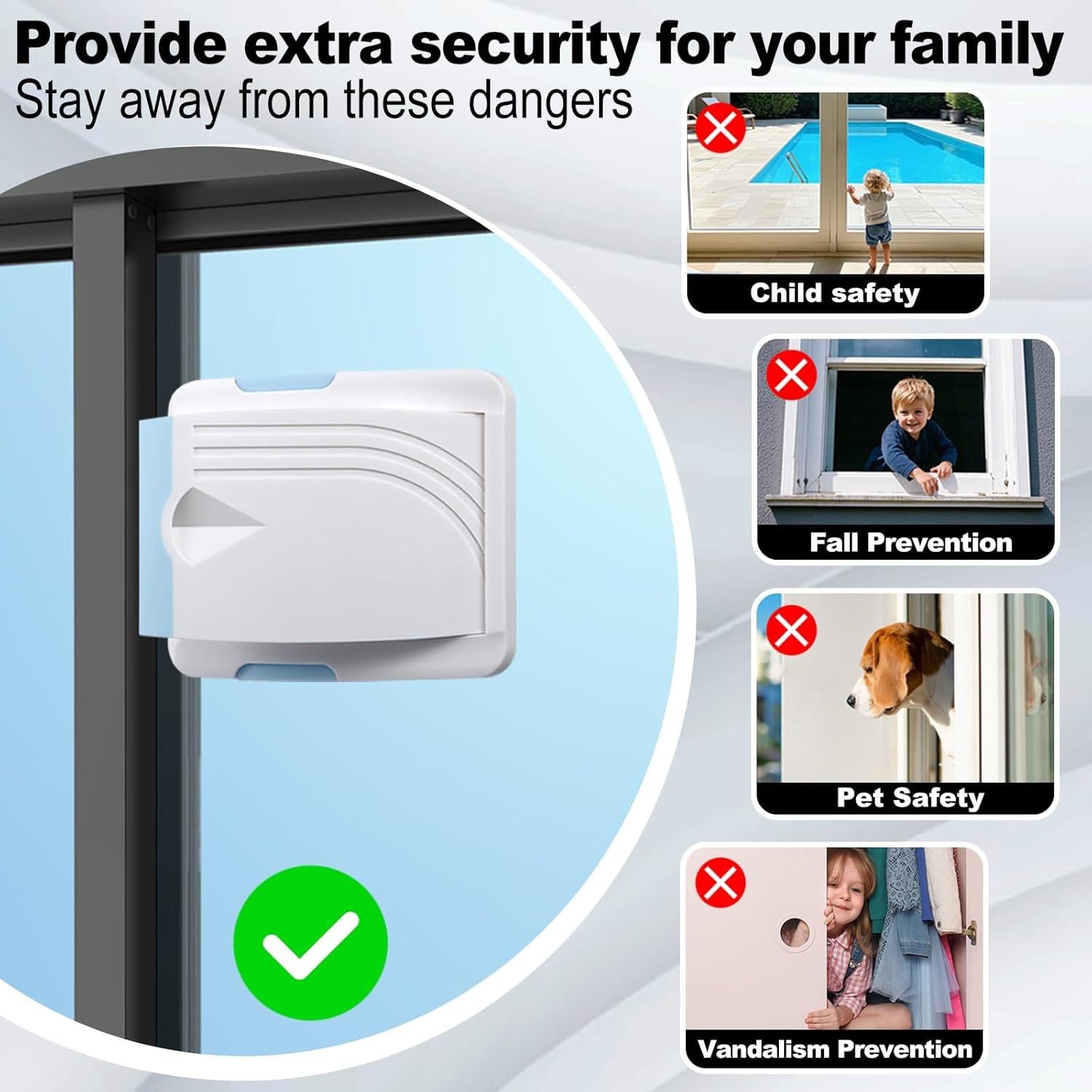 Cerradura de Puerta Deslizante STERGDE 2 Unidades Azul