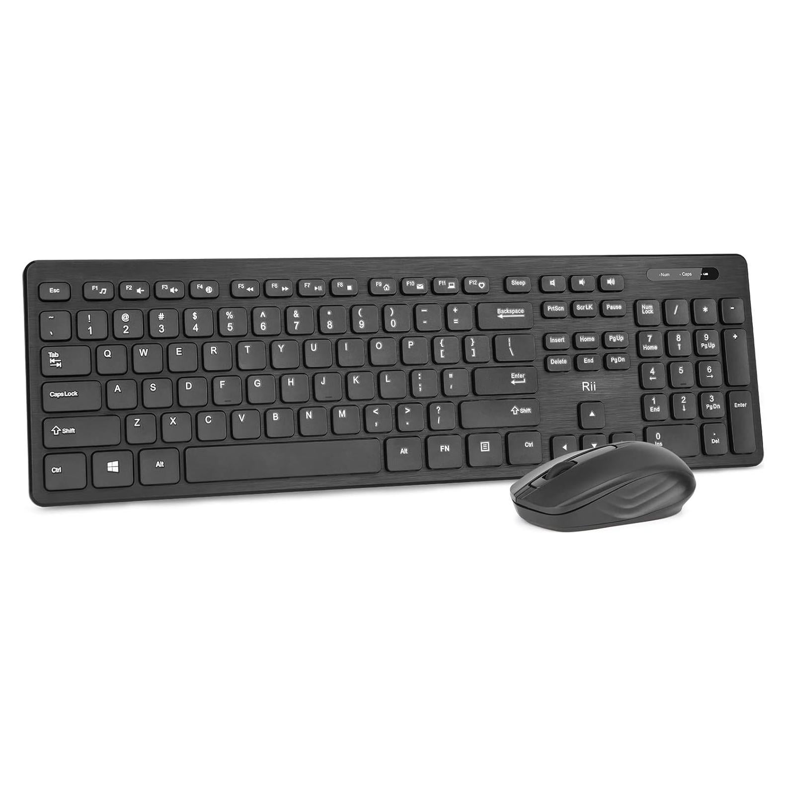 Combo Teclado y Ratón Inalámbricos Rii Estándar Negro