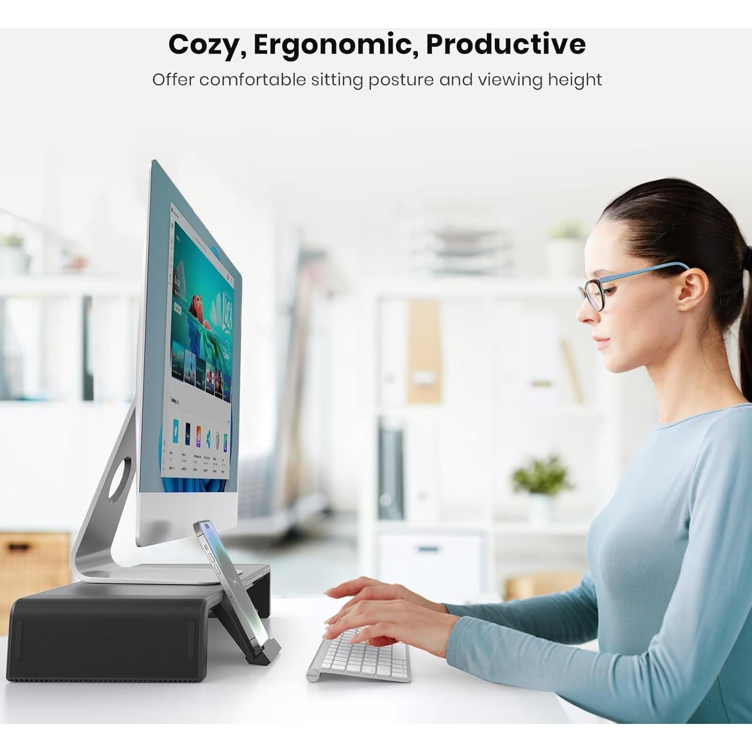 Soporte para Monitor Ergonómico Klearlook Ajustable Negro