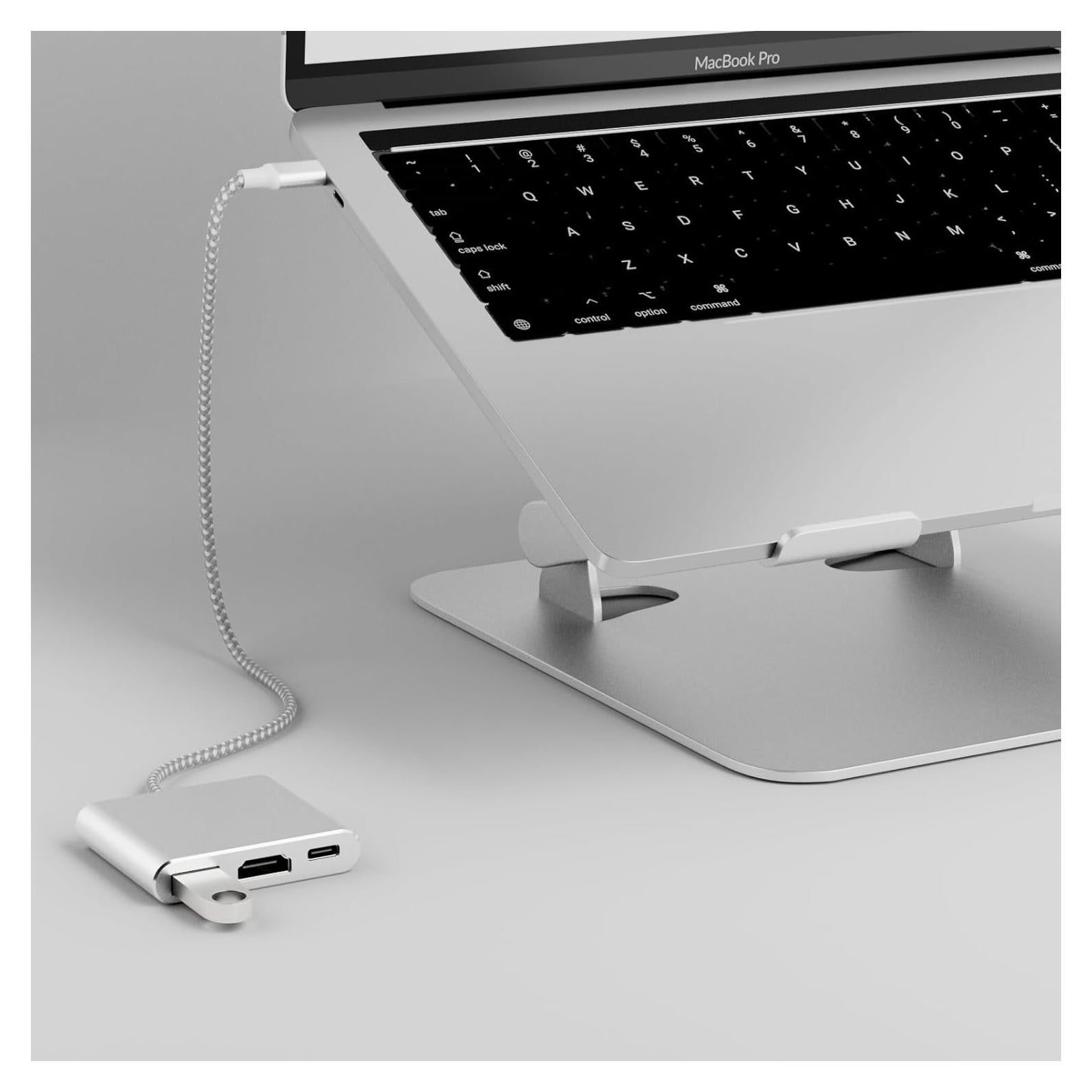 Adaptador USB-C a 4K HDTV Battony 3-en-1, 50cm, 100W PD