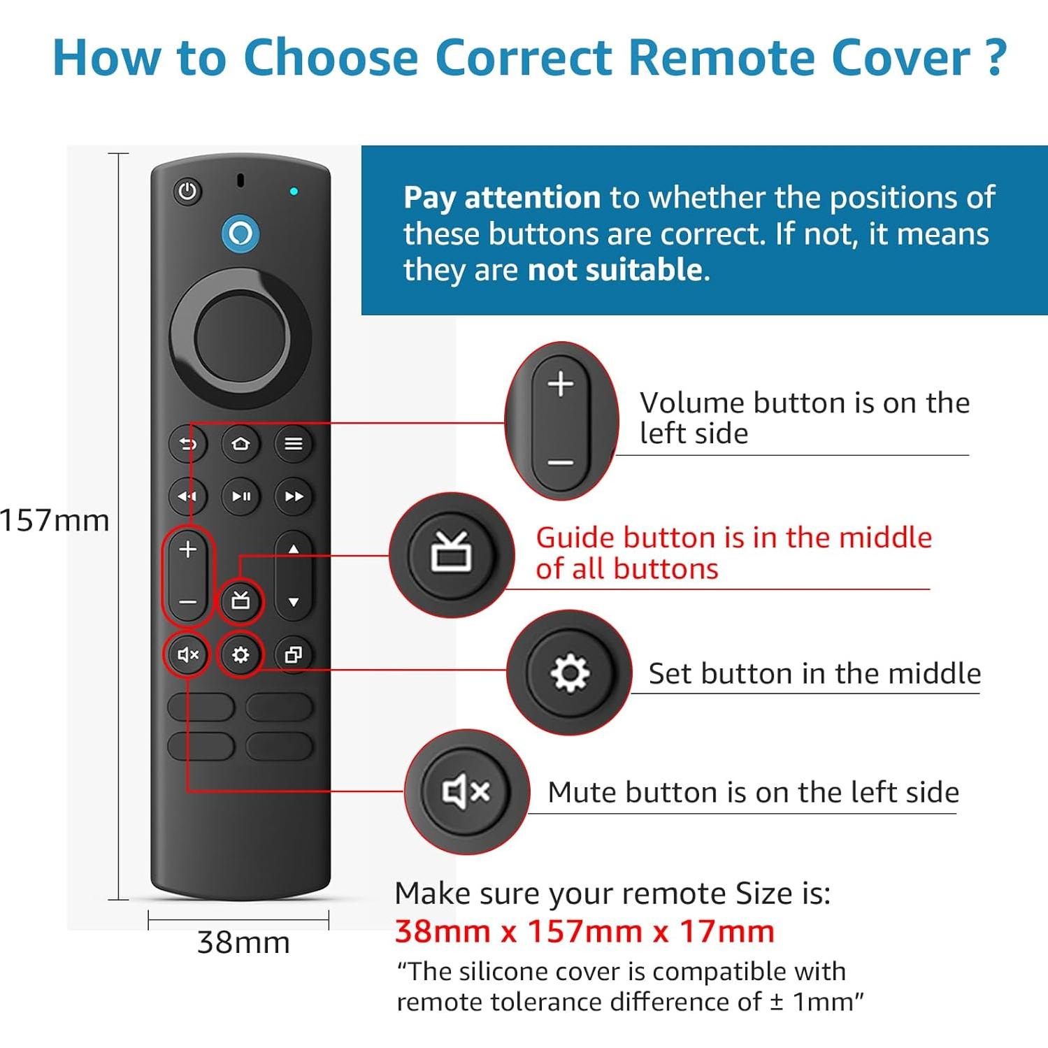 Funda de Silicona Brillante OneBom para Control Remoto Fire TV