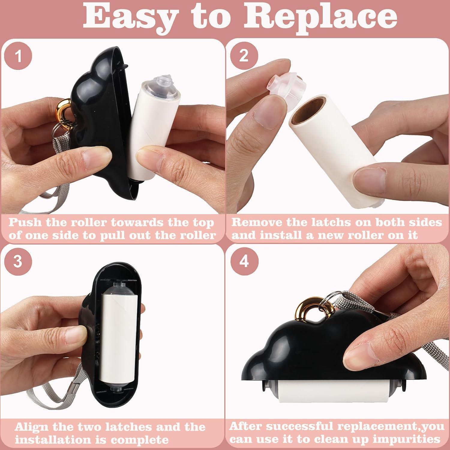 Rodillo de Pelusa Mini Reutilizable Nube 150 Hojas Negro