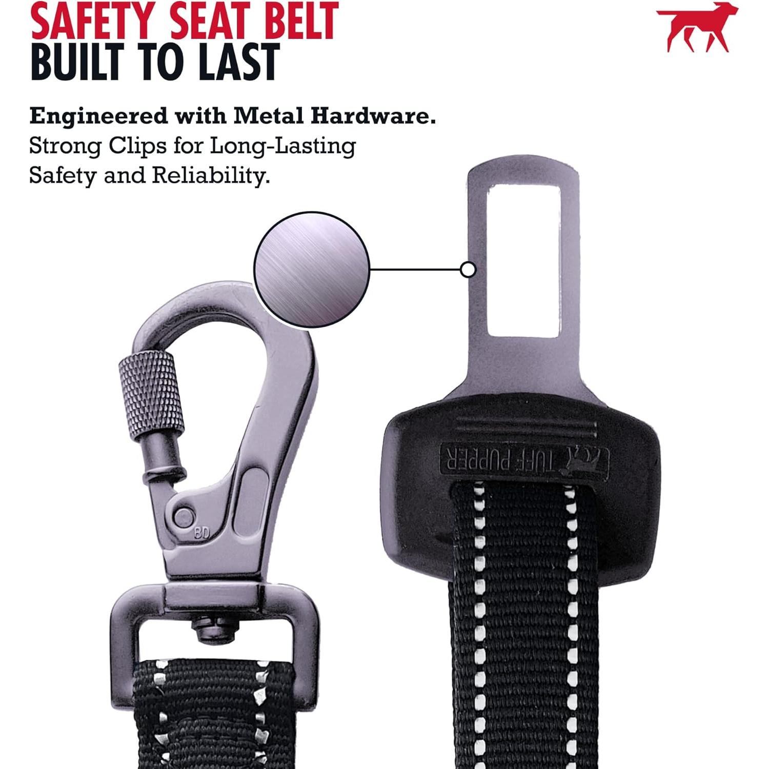 Cinturón de Seguridad para Perros Tuff Pupper Ajustable Negro