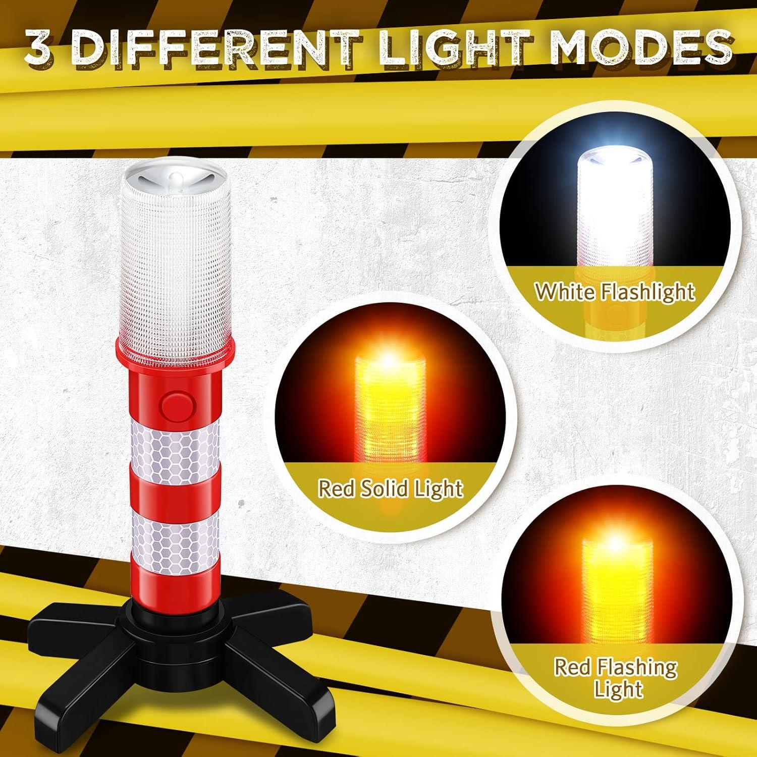 Riakrum Flares LED de Emergencia 2 Pcs Luz Roja Estroboscópica