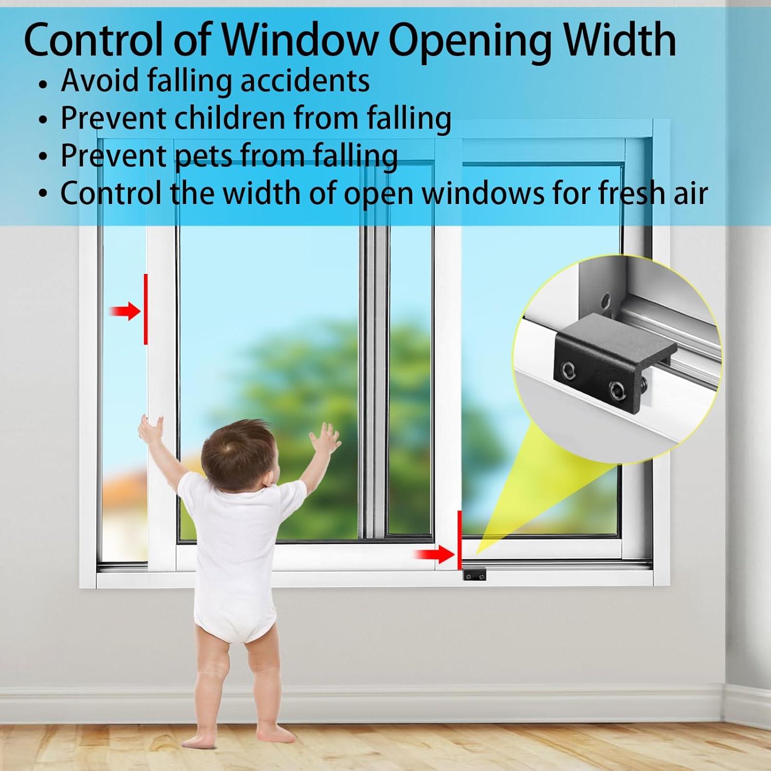 Cerraduras de Ventana ZRFCXE - Paquete de 4, Seguridad Ajustable