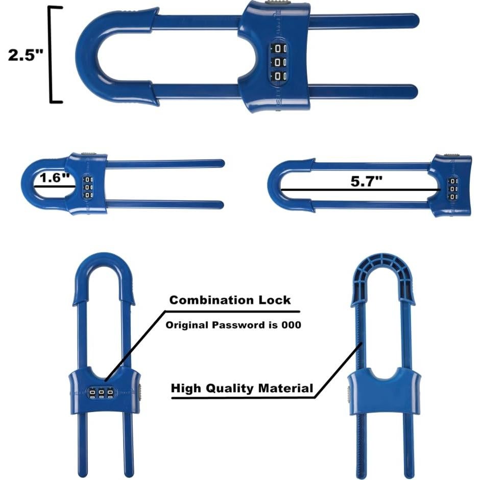 4 Cerraduras de Armario Deslizantes a Prueba de Niños ABS Azul
