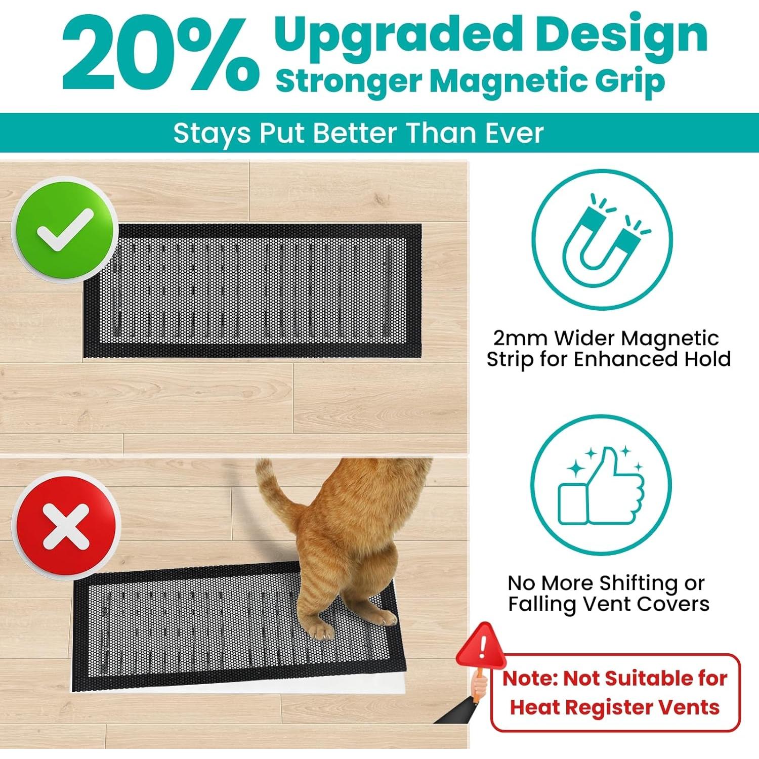 Cubiertas de Ventilación de Piso Efforest Magnéticas 10x25 cm - Paquete de 6