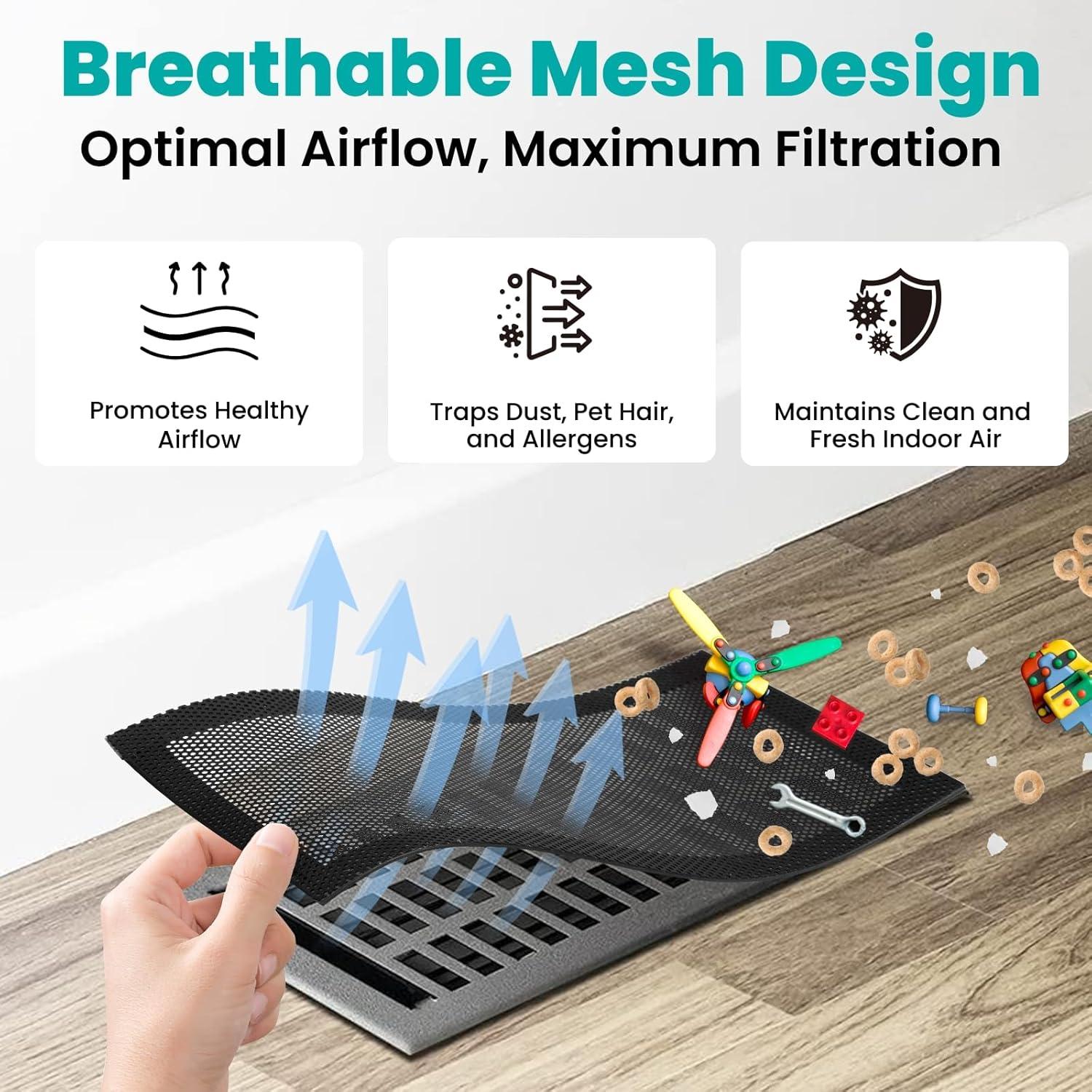 Cubiertas de Ventilación de Piso Efforest Magnéticas 10x25 cm - Paquete de 6