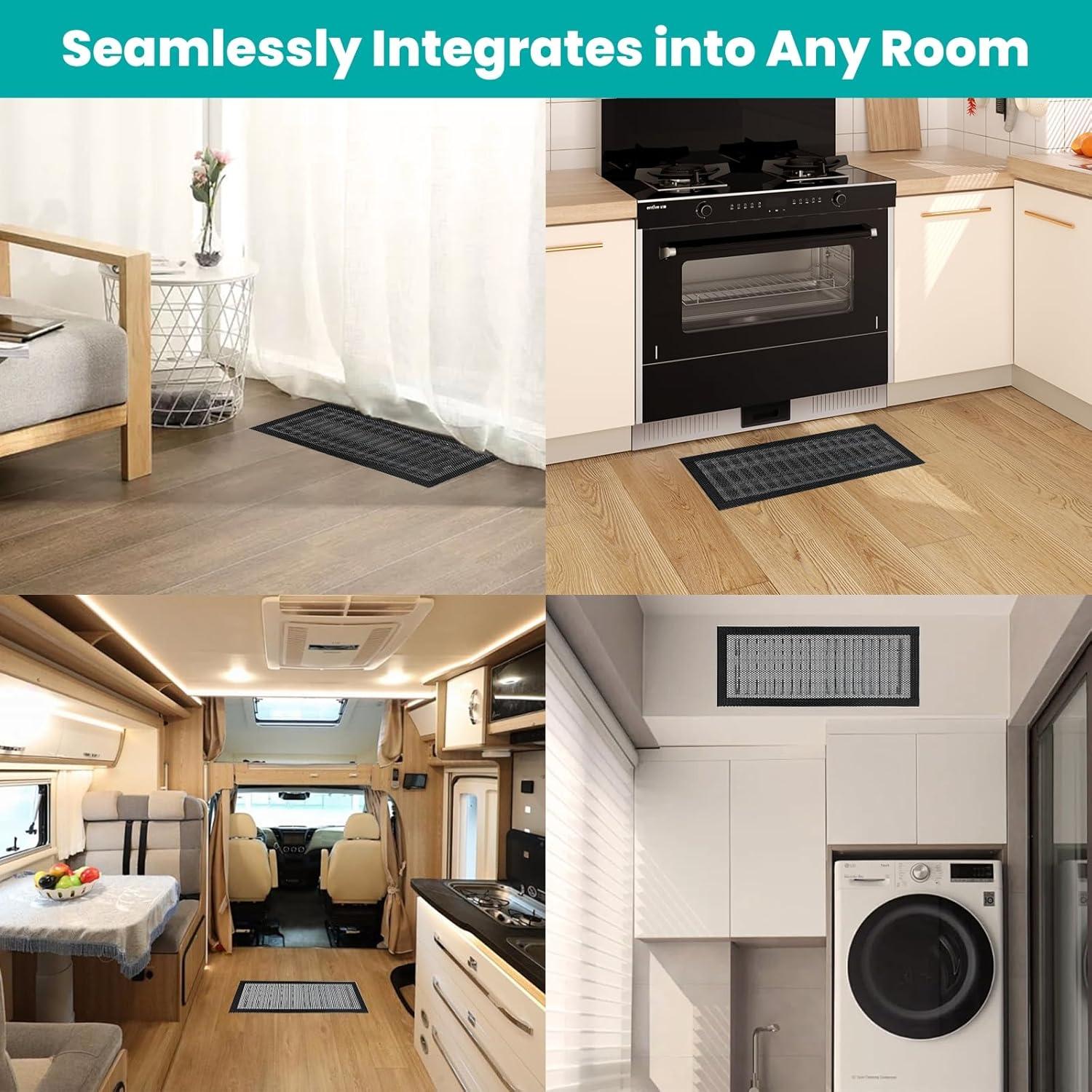 Cubiertas de Ventilación de Piso Efforest Magnéticas 10x25 cm - Paquete de 6