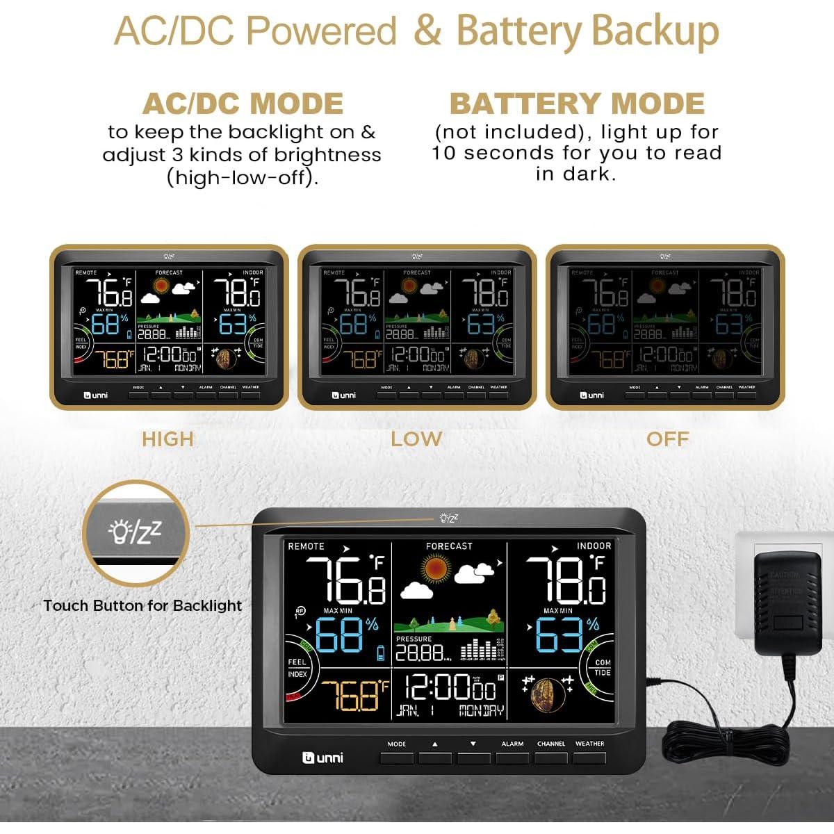 Estación Meteorológica Inalámbrica U UNNI Termómetro Interior Exterior