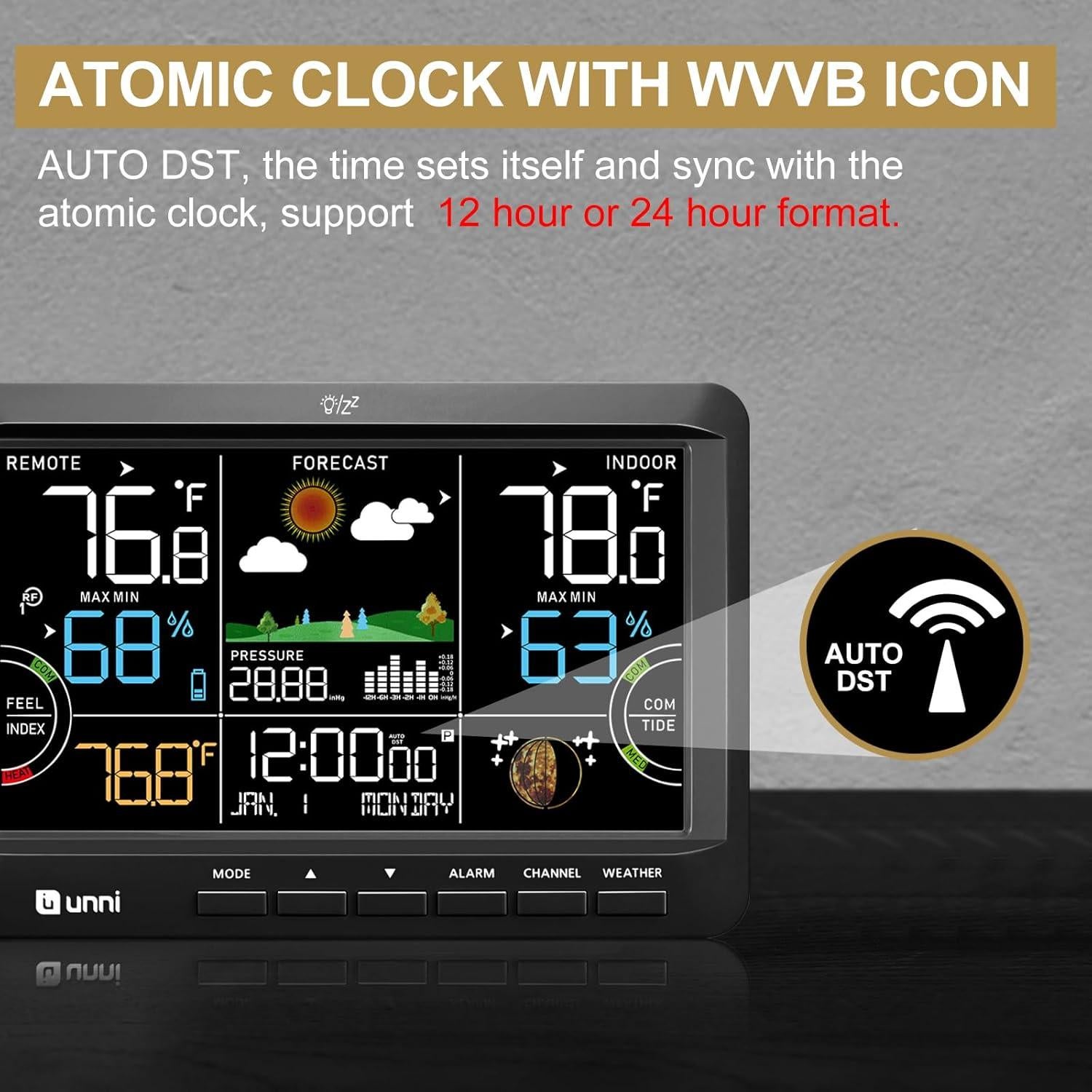 Estación Meteorológica Inalámbrica U UNNI Termómetro Interior Exterior