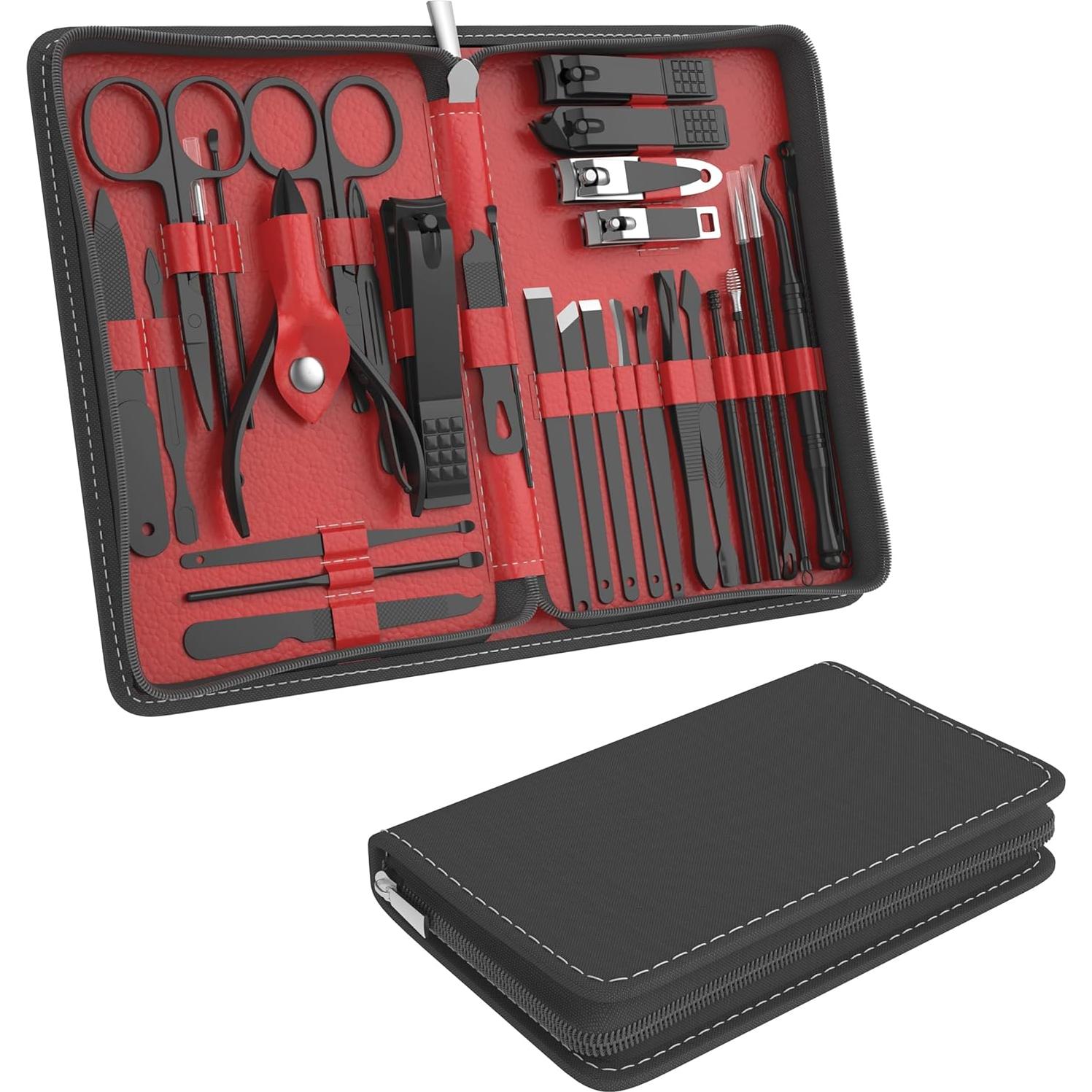 Kit de Manicura y Pedicura Profesional TSEOA 31 Piezas Rojo