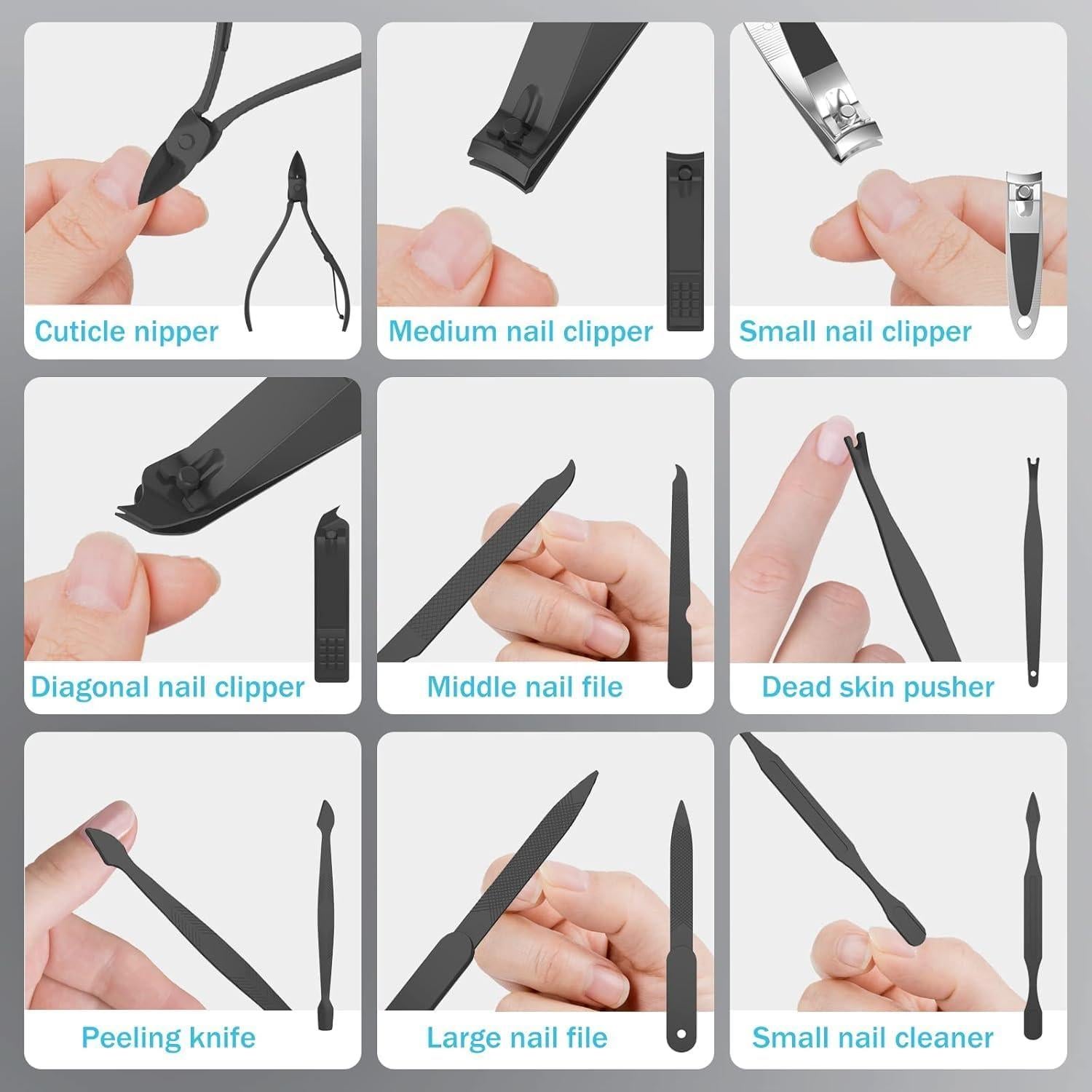 Kit de Manicura y Pedicura Profesional TSEOA 31 Piezas Rojo