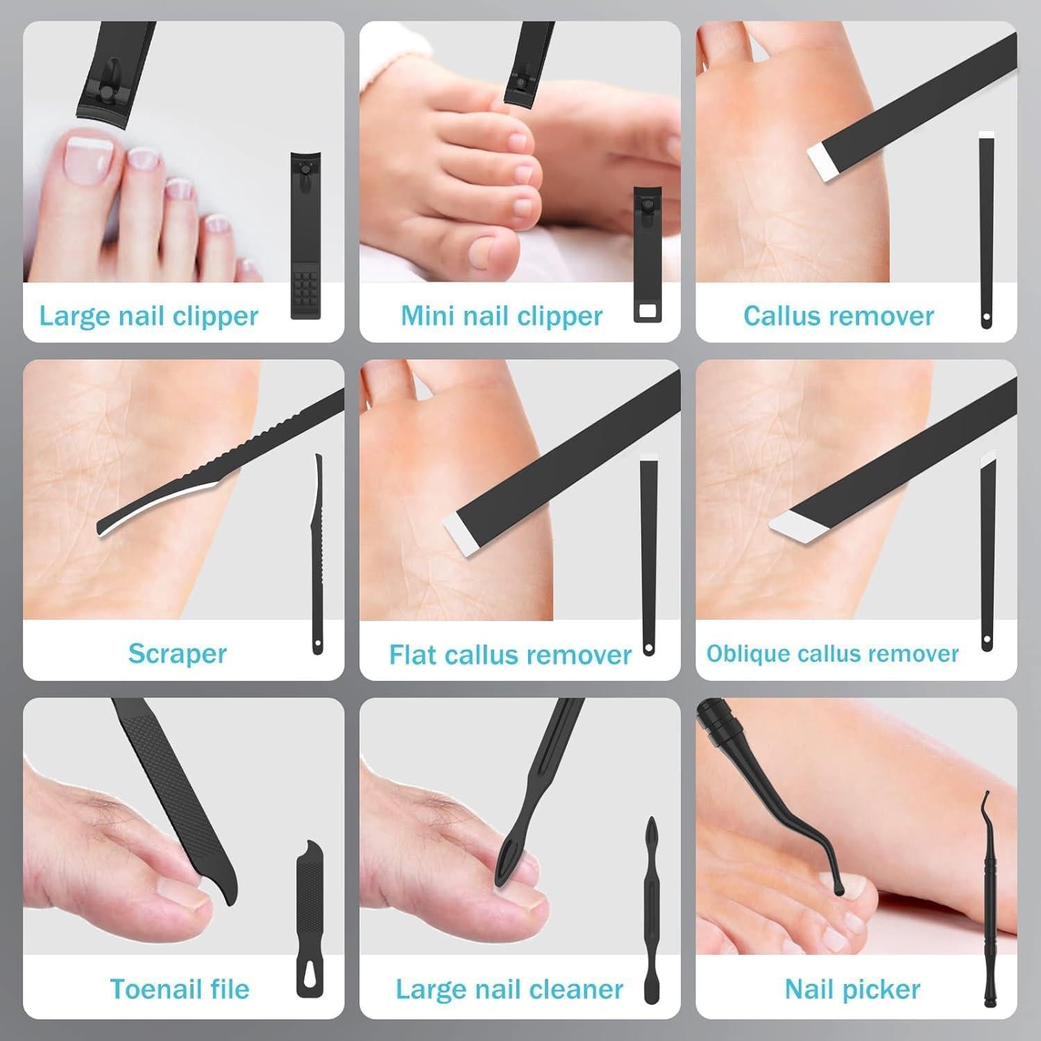 Kit de Manicura y Pedicura Profesional TSEOA 31 Piezas Rojo