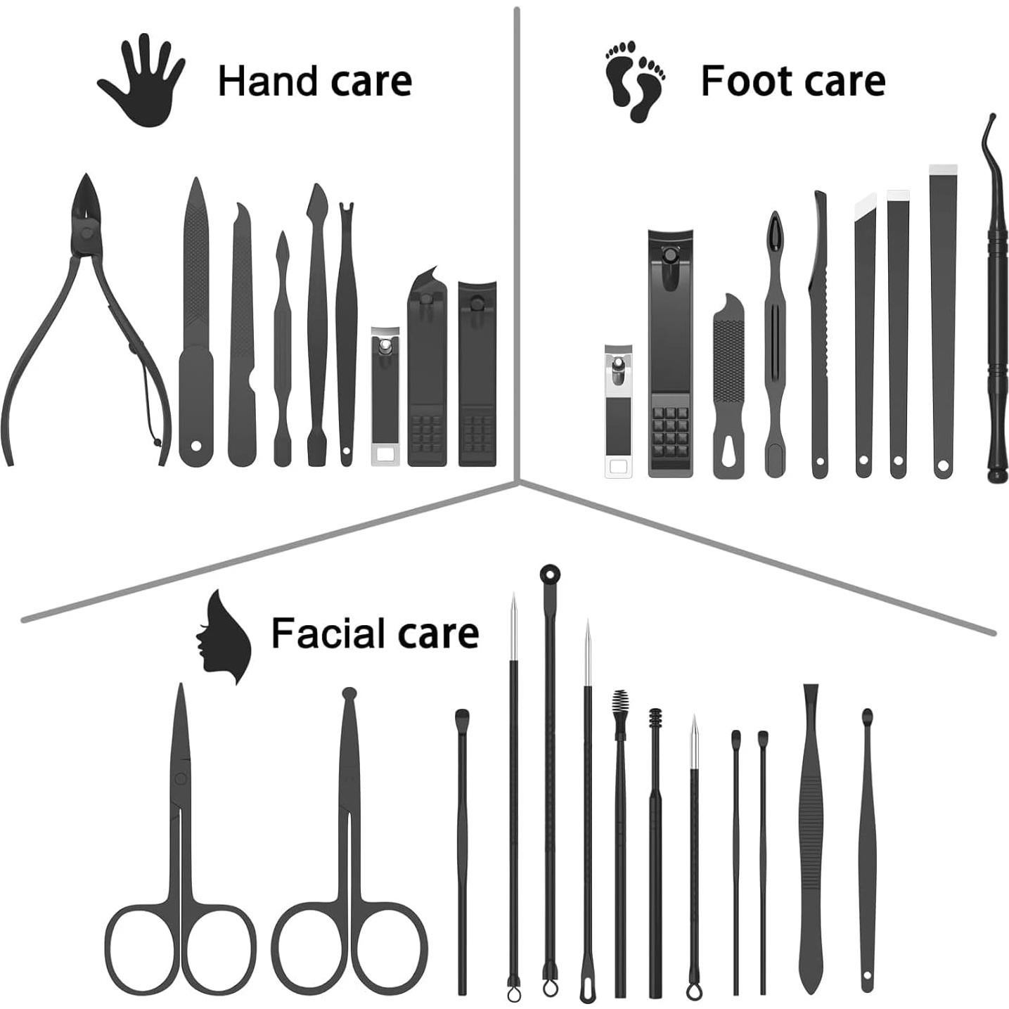 Kit de Manicura y Pedicura Profesional TSEOA 31 Piezas Rojo