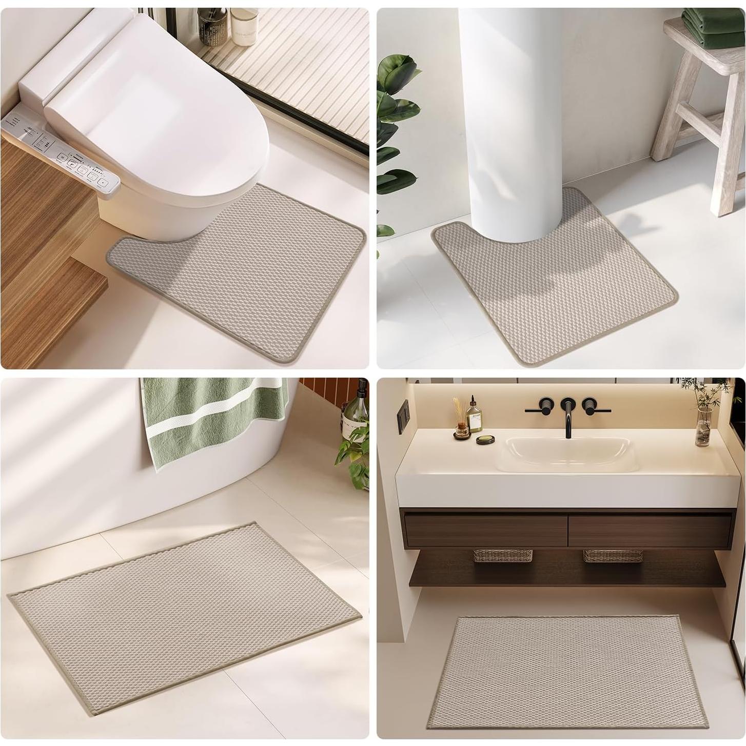 Alfombrilla de Baño TYUU Beige 30x30 cm Antideslizante
