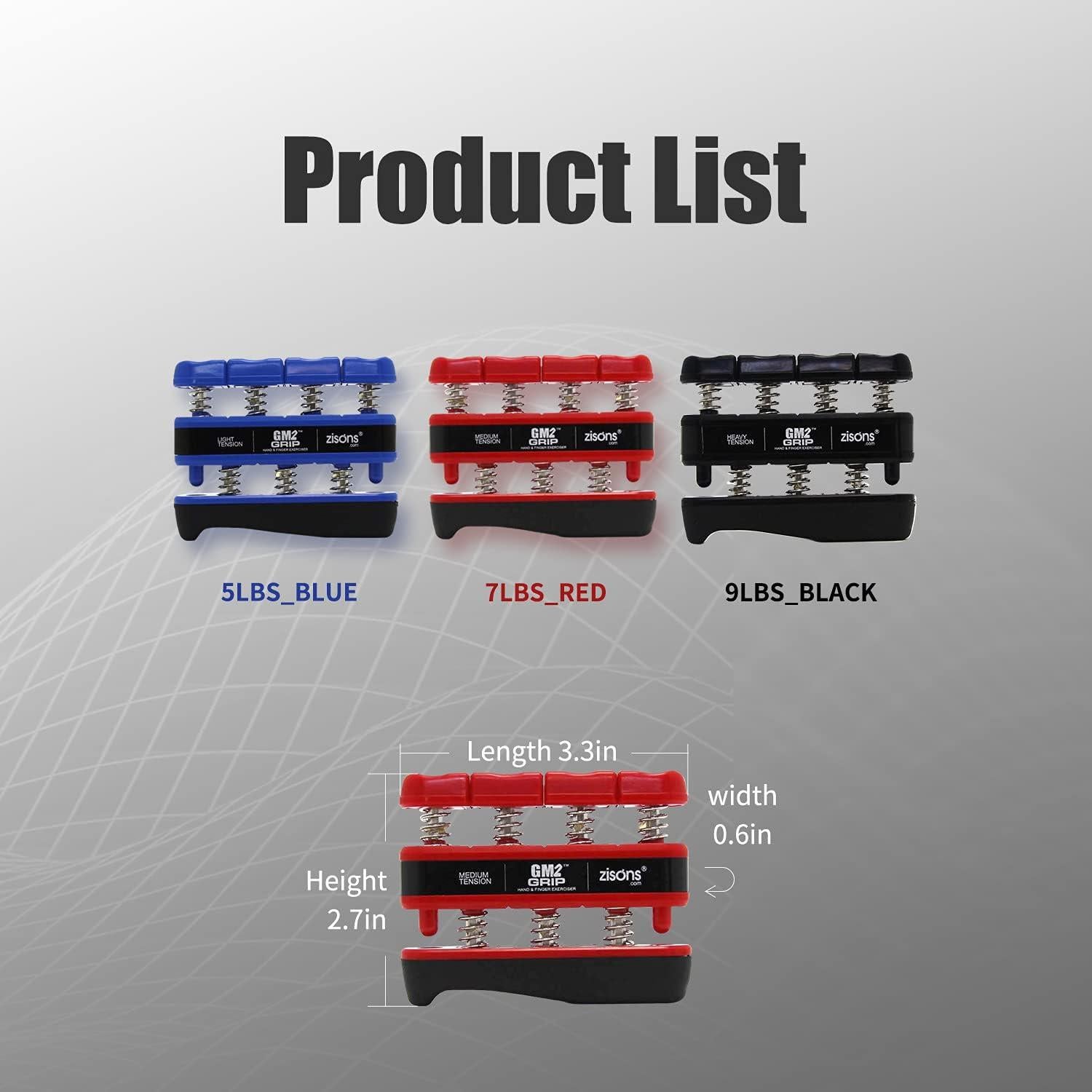 Ejercitador de Agarre GM2 - Mano y Dedos - 4 Niveles de Tensión