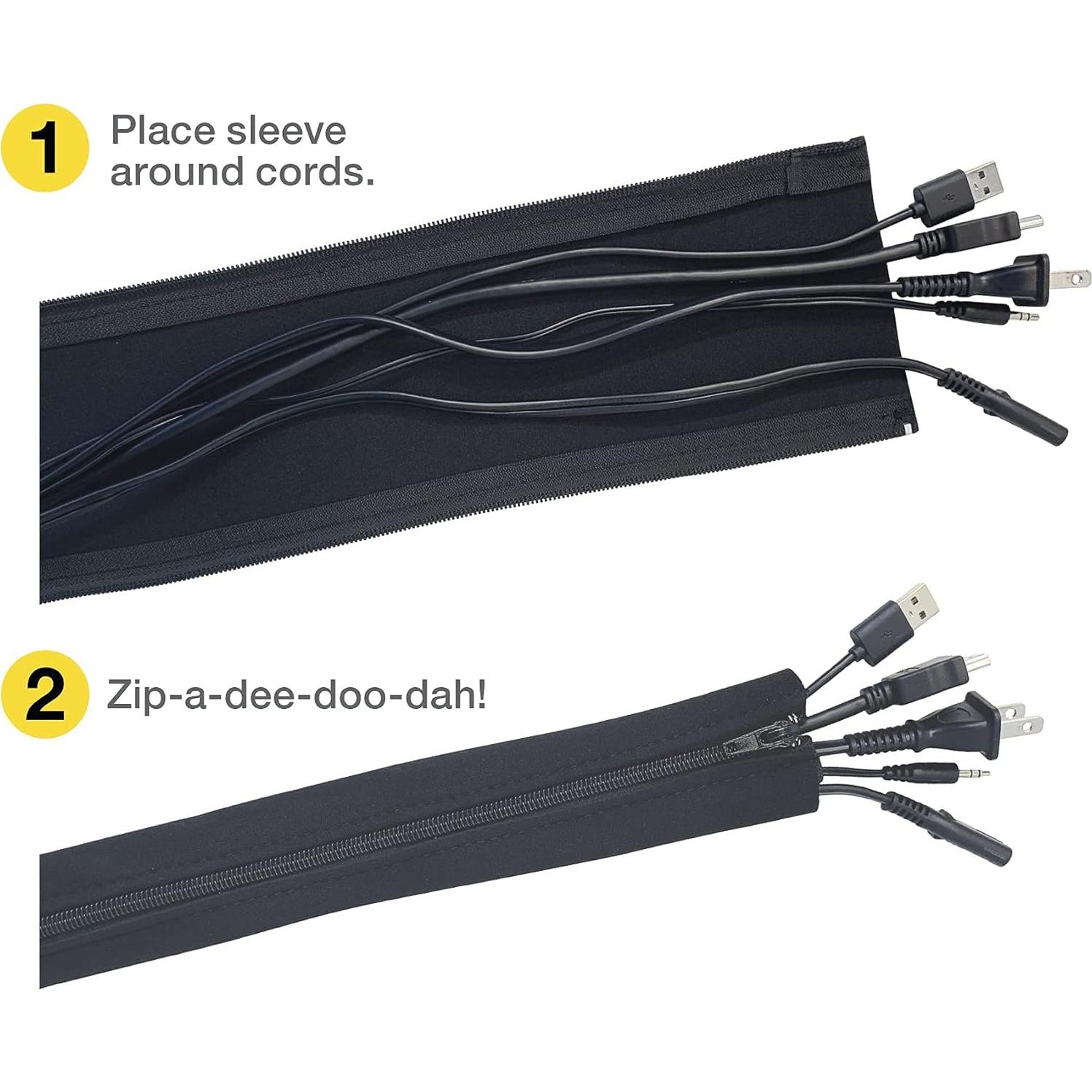 Manga de Cable Wrap-It Storage 61 cm Negro 4-Pack Organizador