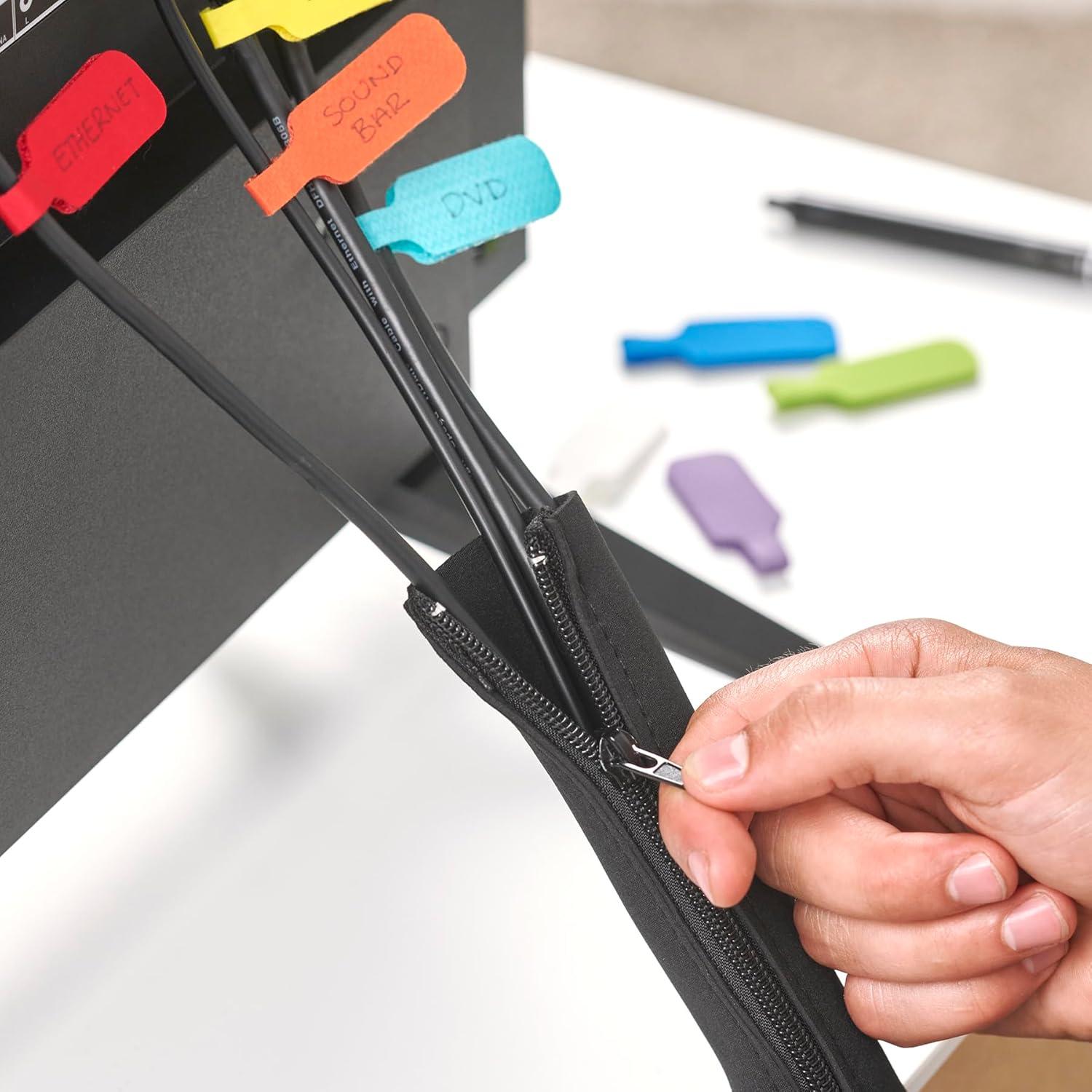 Manga de Cable Wrap-It Storage 61 cm Negro 4-Pack Organizador