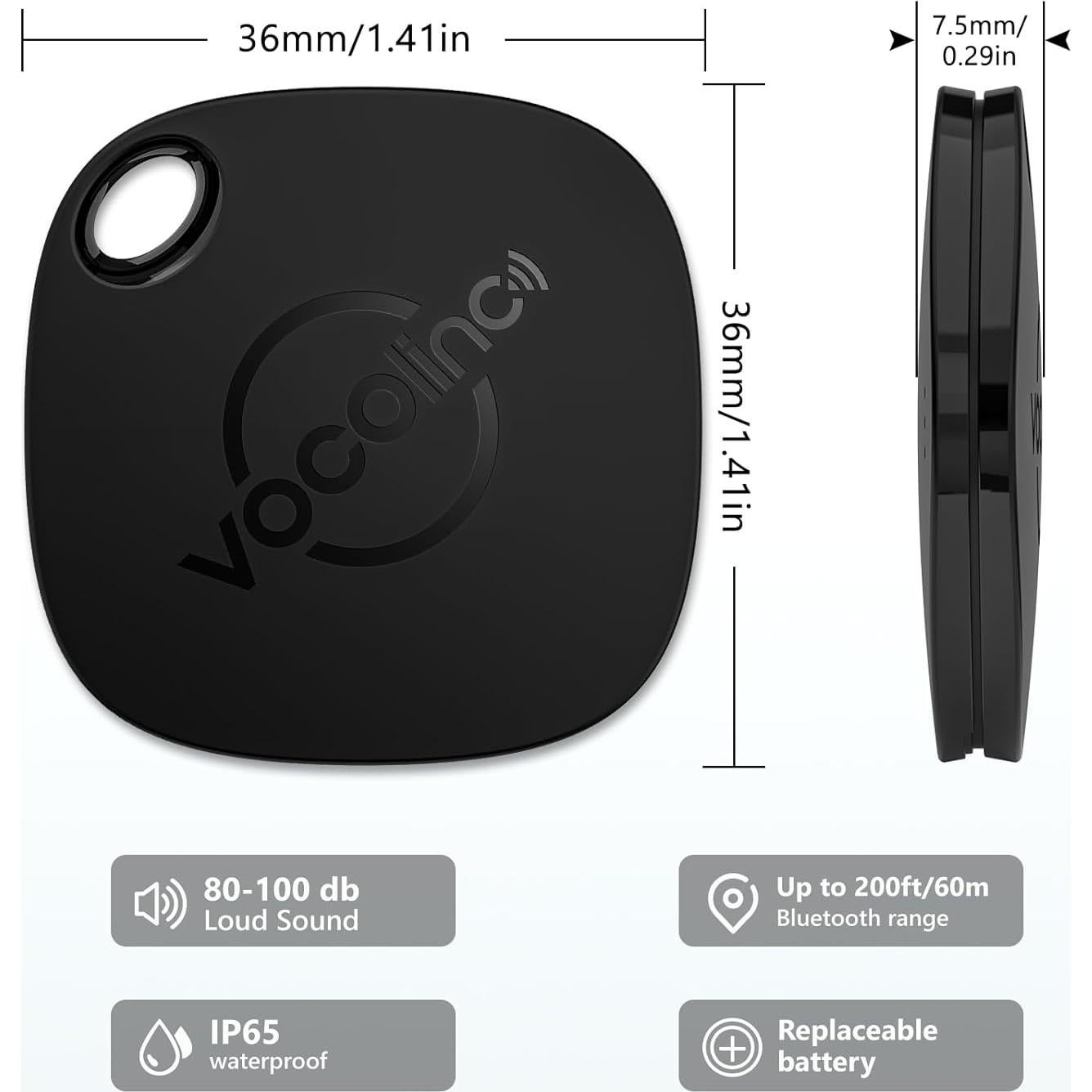 Paquete de 4 Rastreador Bluetooth VOCOlinc Air Tag