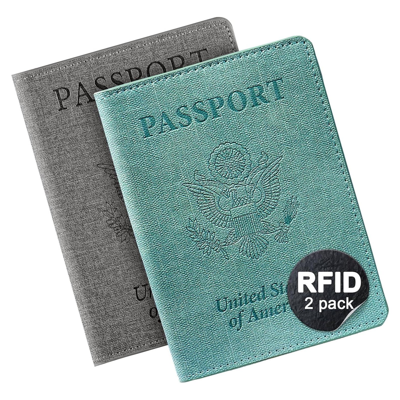 Portafolio de Pasaporte RFID VIDIVICI Unisex 2pk - Negro y Azul