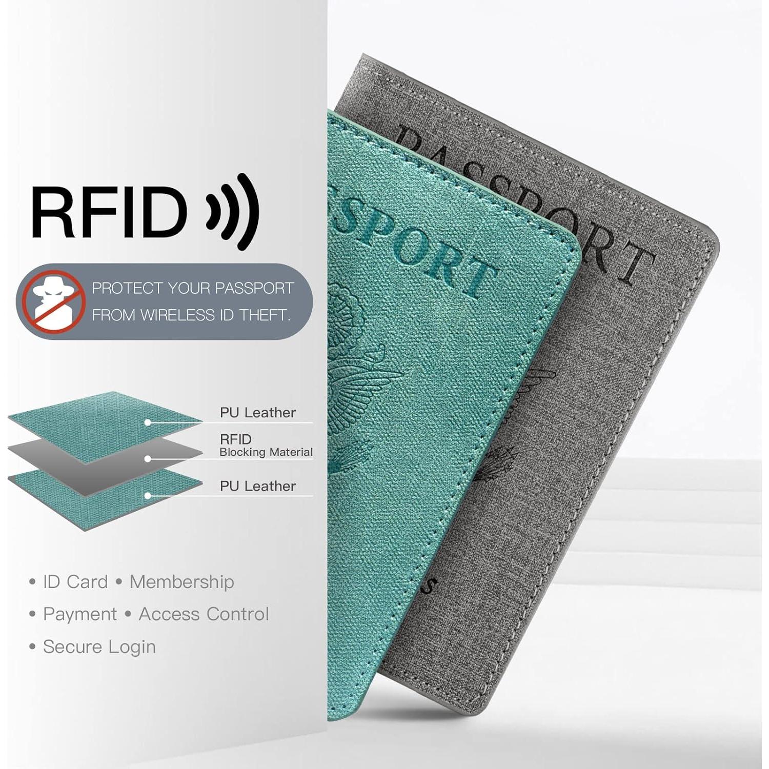 Portafolio de Pasaporte RFID VIDIVICI Unisex 2pk - Negro y Azul