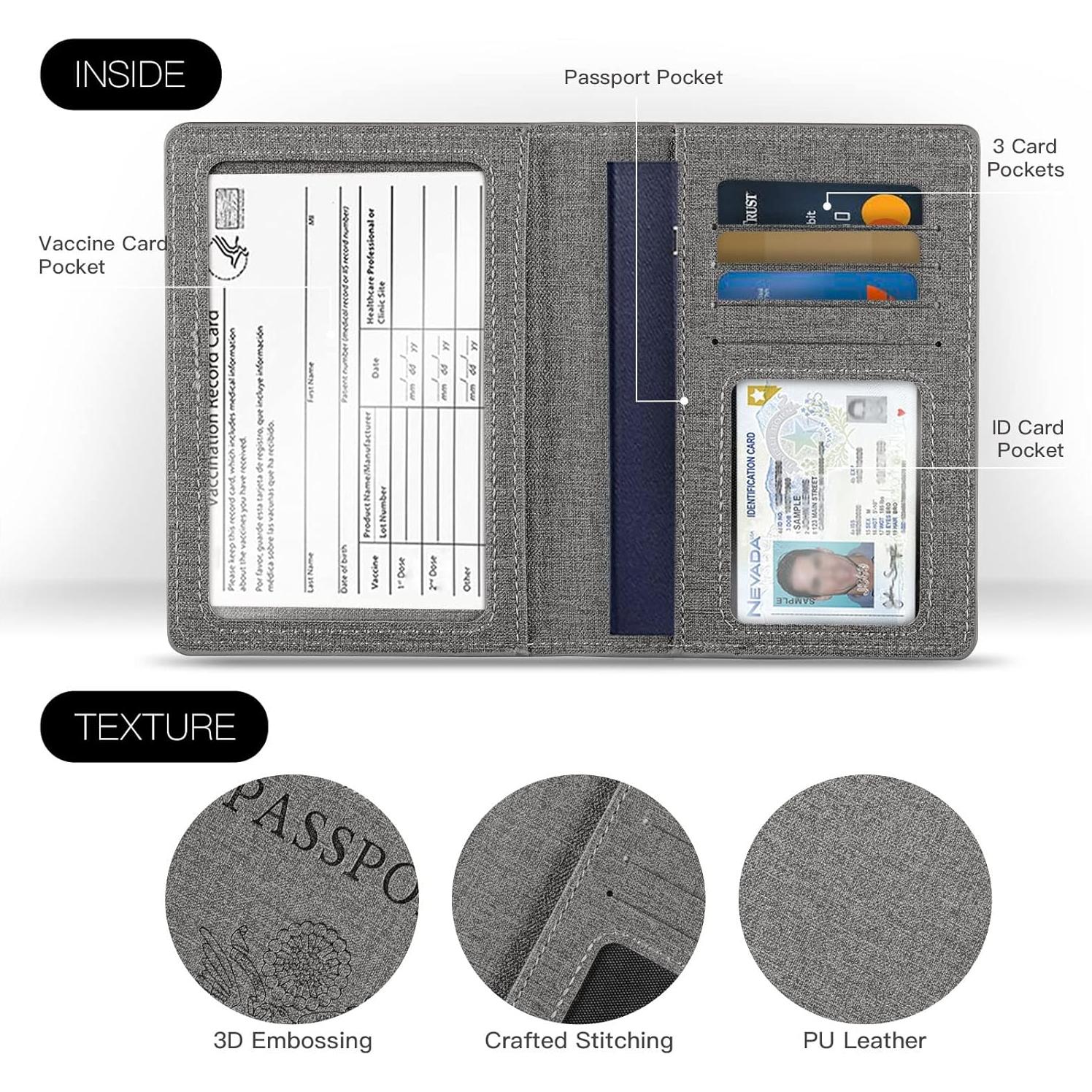 Portafolio de Pasaporte RFID VIDIVICI Unisex 2pk - Negro y Azul