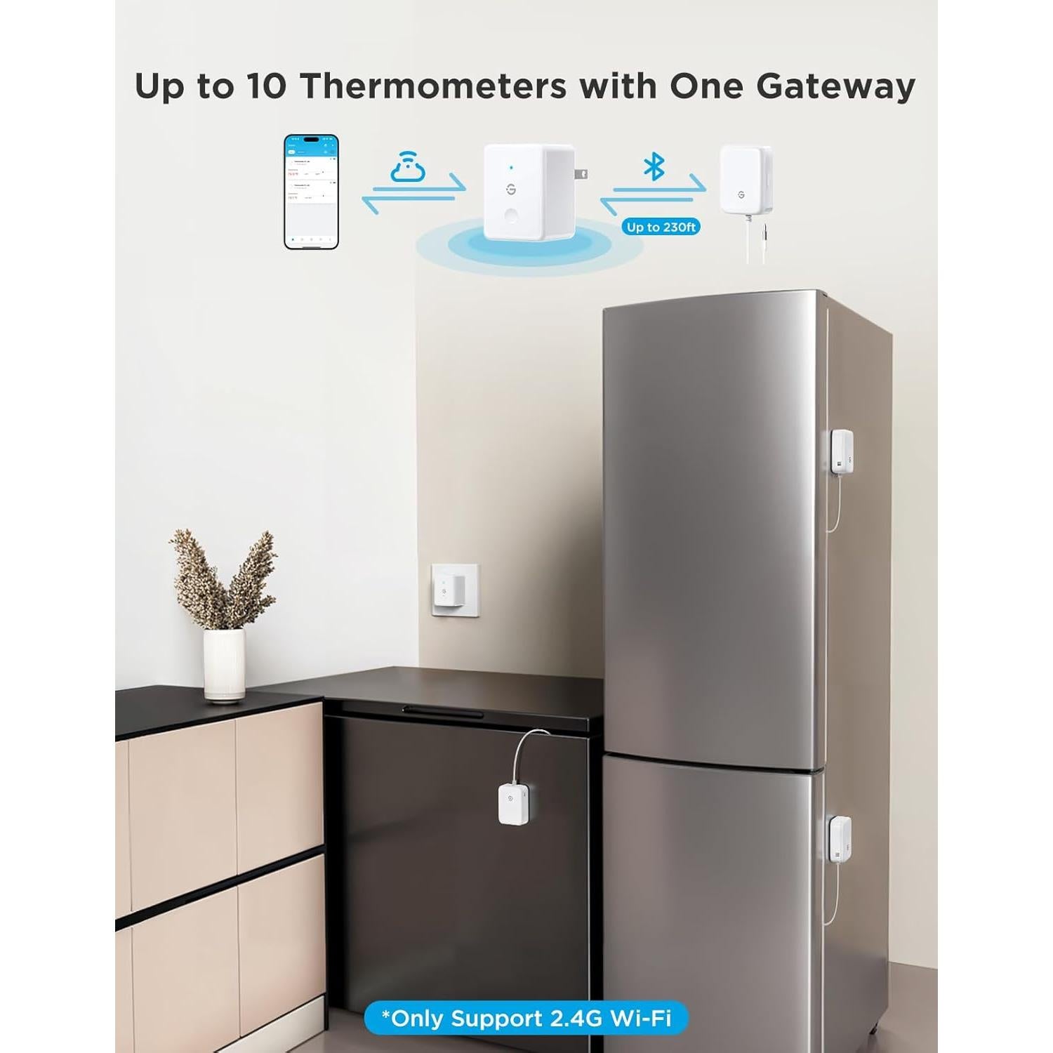 Termómetro WiFi GoveeLife H5111 para Refrigerador y Congelador