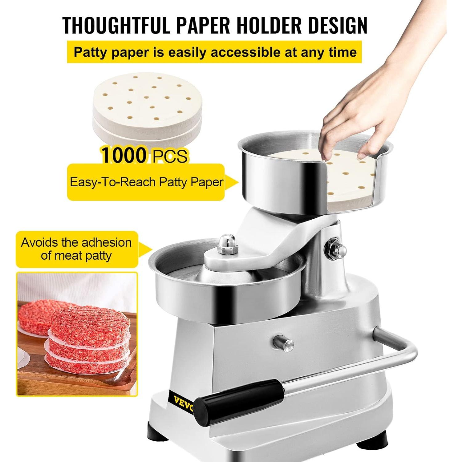 Prensa de Hamburguesas Comercial VBENLEM 150mm Acero Inoxidable