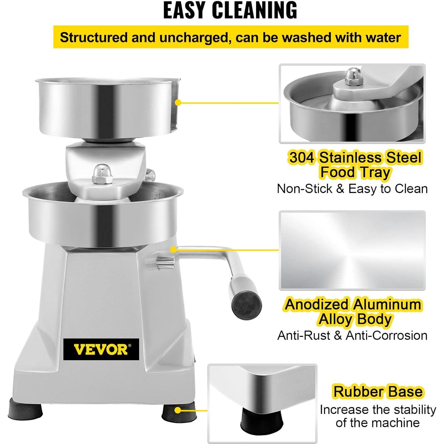 Prensa de Hamburguesas Comercial VBENLEM 150mm Acero Inoxidable