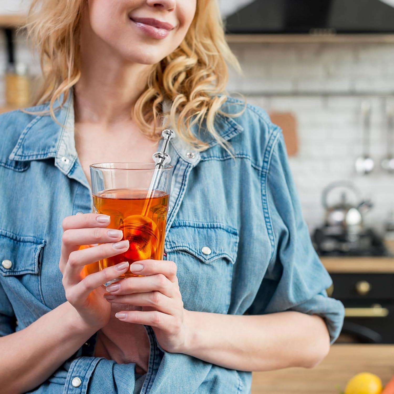 Infusor de Té de Mango Largo Numola, Acero Inoxidable, 2 Piezas