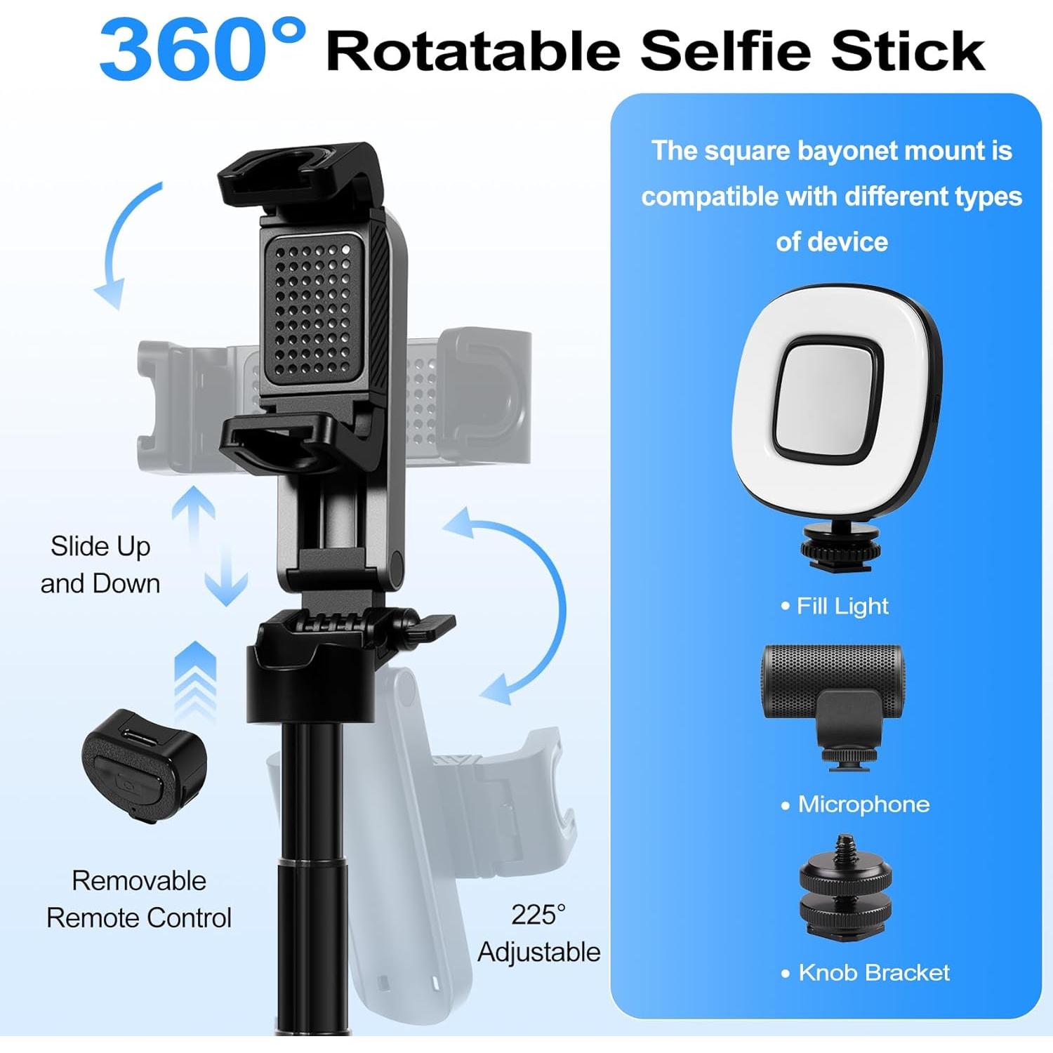 Trípode Mini 3-en-1 Davidlinlin para Teléfono 4-7" con Control Remoto