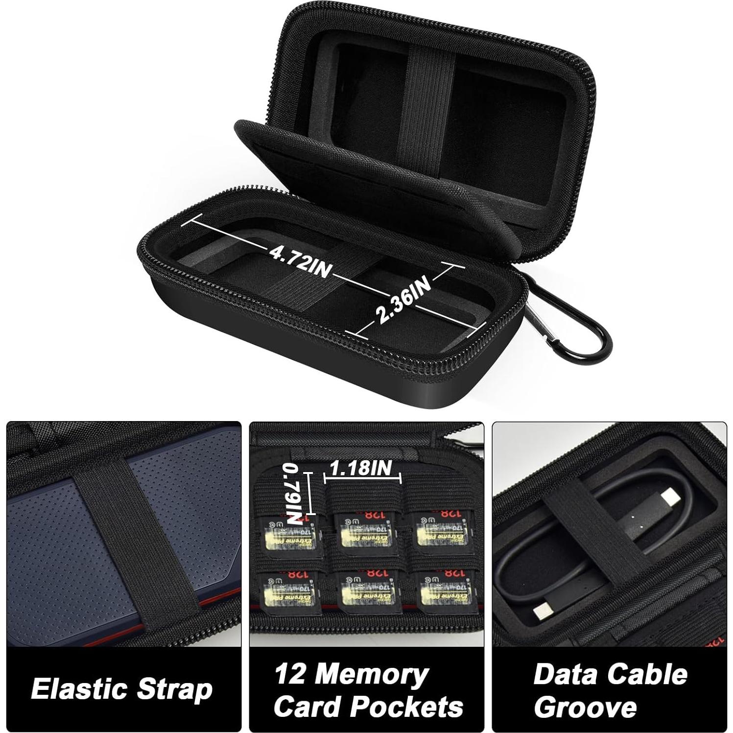 Funda de Almacenamiento para SSD SanDisk 1TB 2TB 4TB - Negra