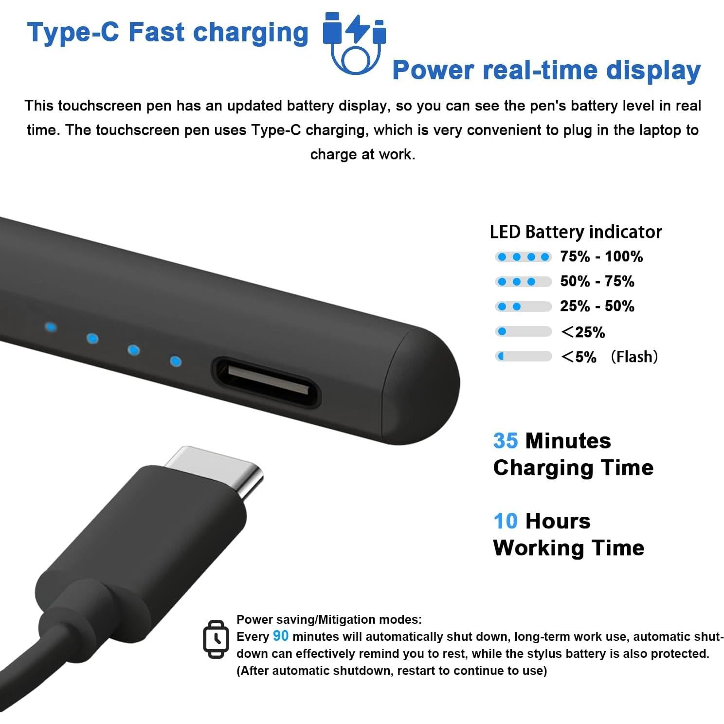 Lápiz Óptico DOGAIN para Pantallas Táctiles USB-C Negro