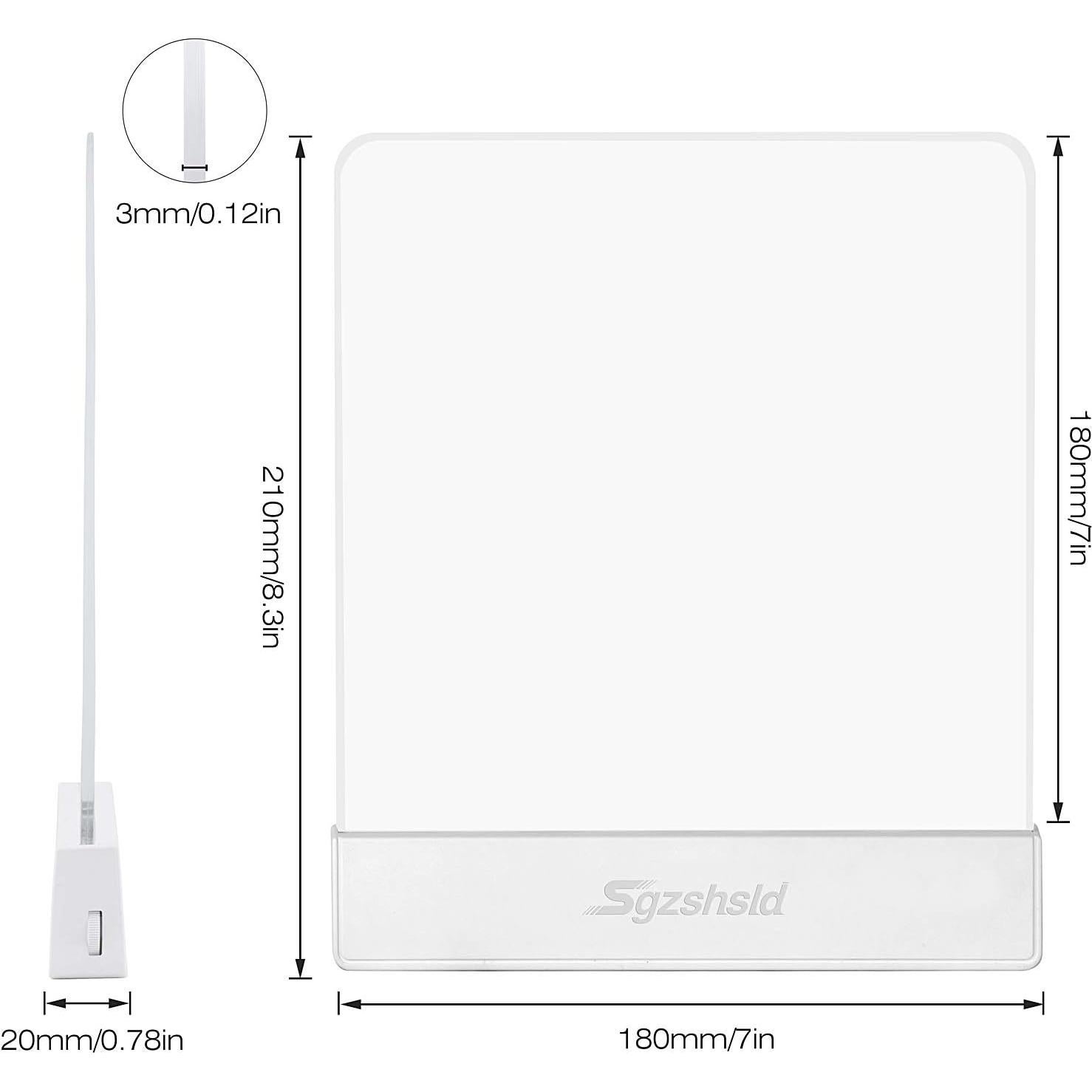 Lámpara de lectura LED Sgzshsld, brillo ajustable, 17.78x21.08cm