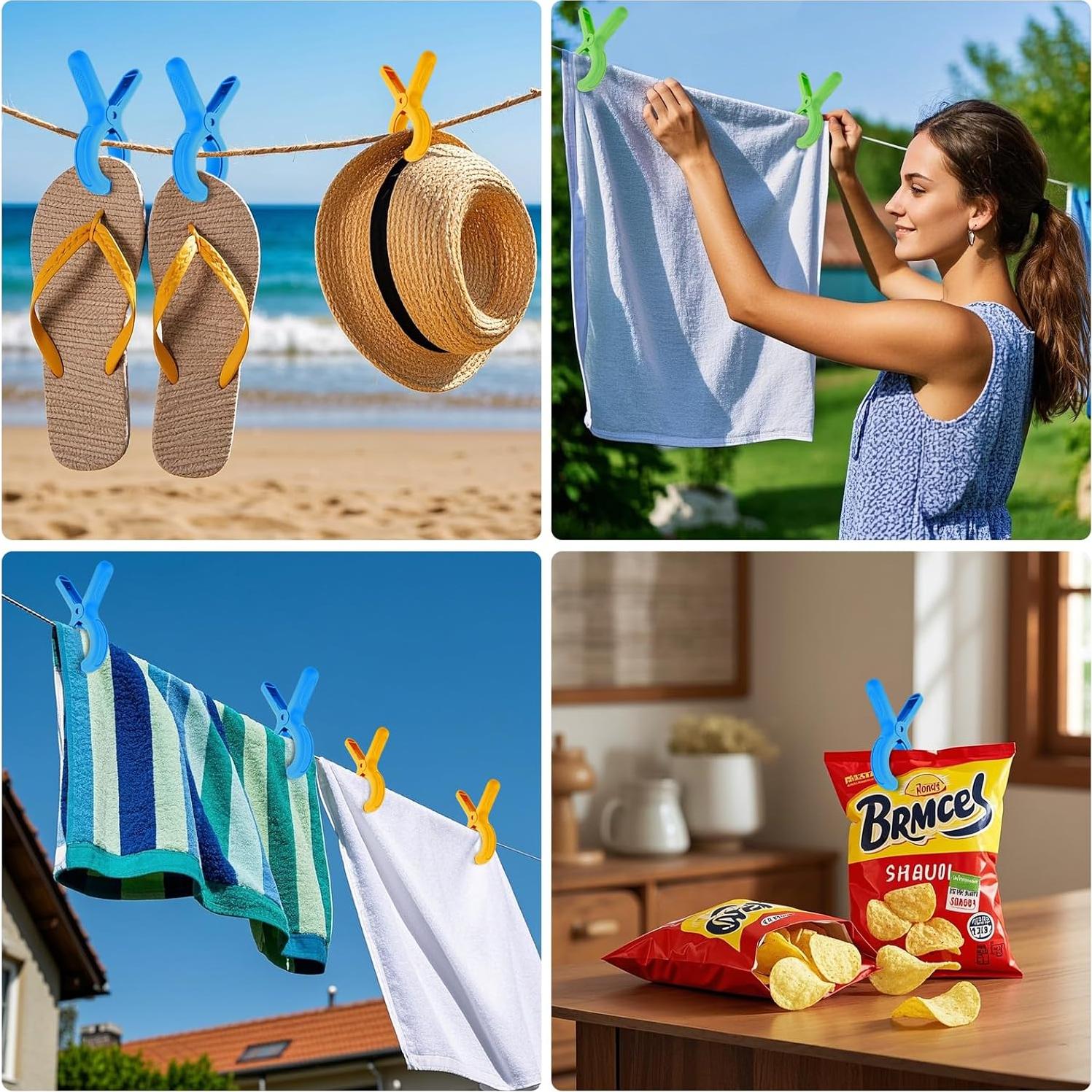 Clips para Toallas de Playa Minyaluck - 12 Pcs Multicolor