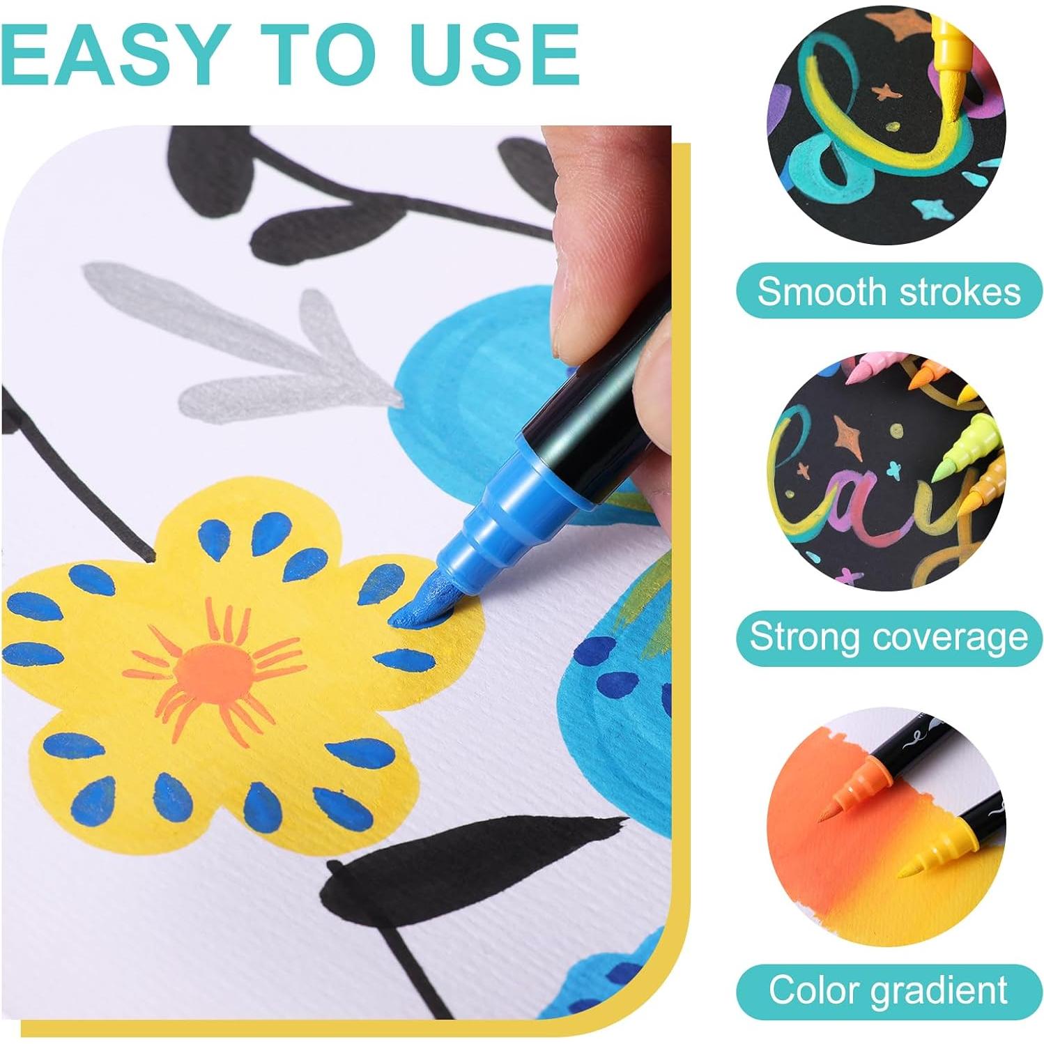 Set de 12 Marcadores de Pintura Acrílica TOSHARE Multicolor