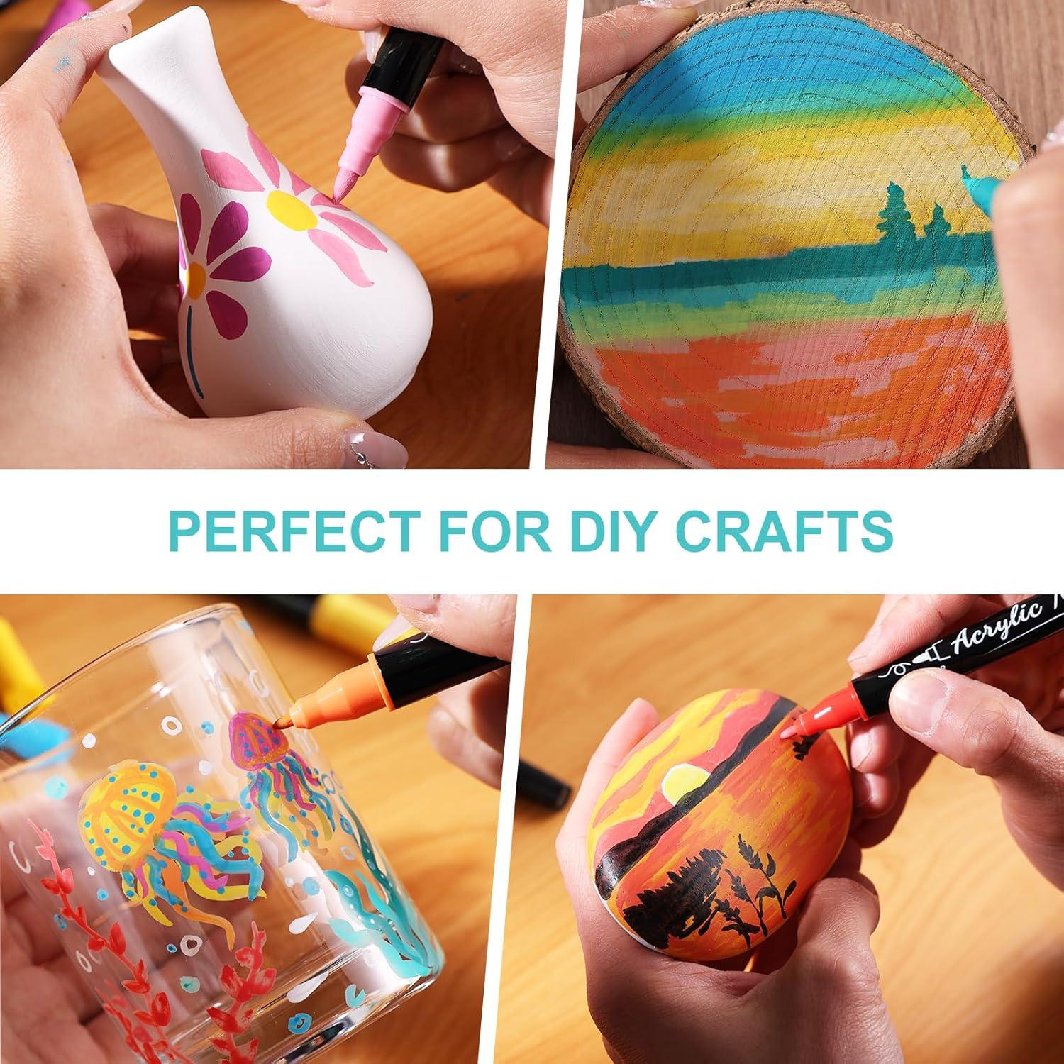 Set de 12 Marcadores de Pintura Acrílica TOSHARE Multicolor