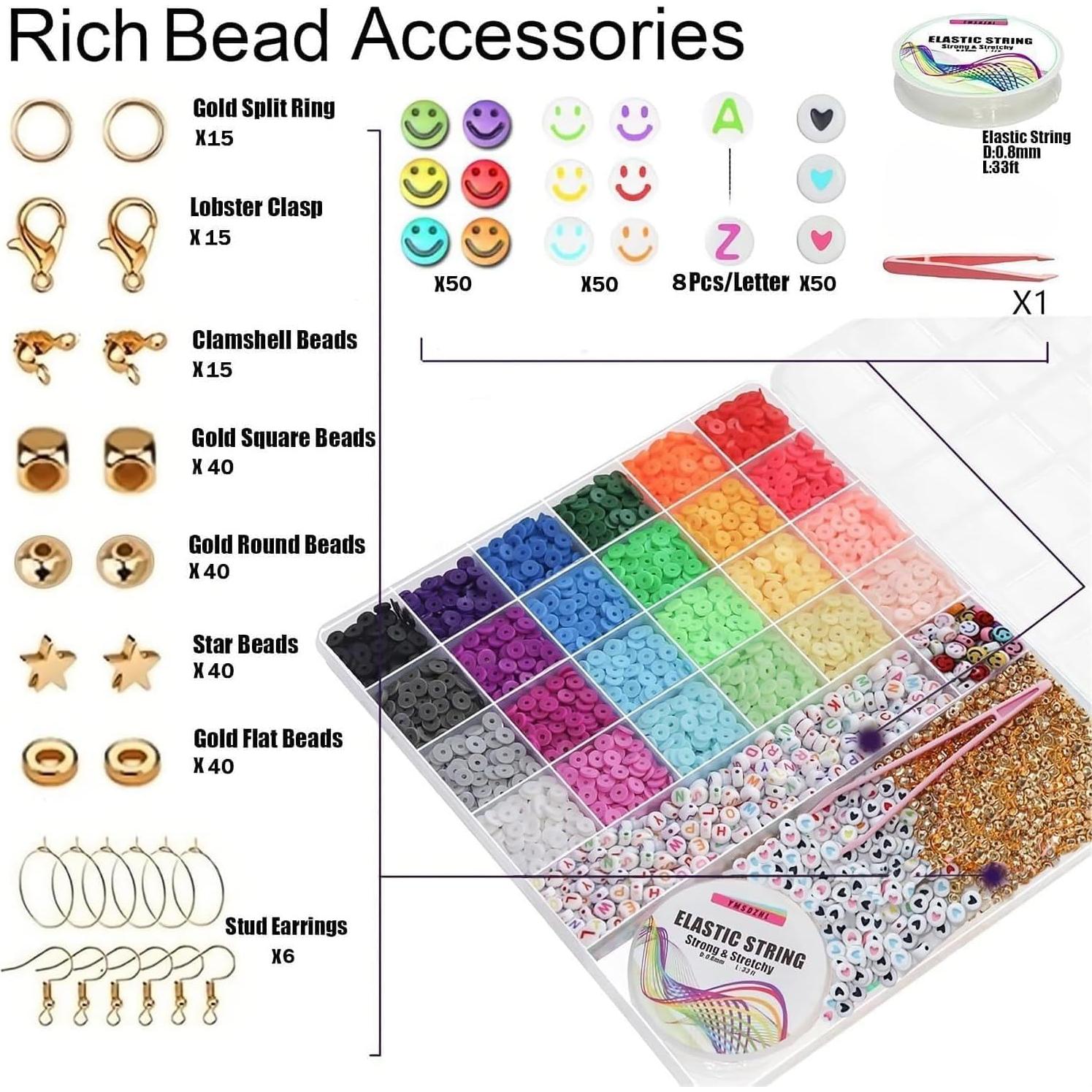 Kit de Pulseras de Cuentas de Arcilla YMSDZHL 6000+PCS DIY
