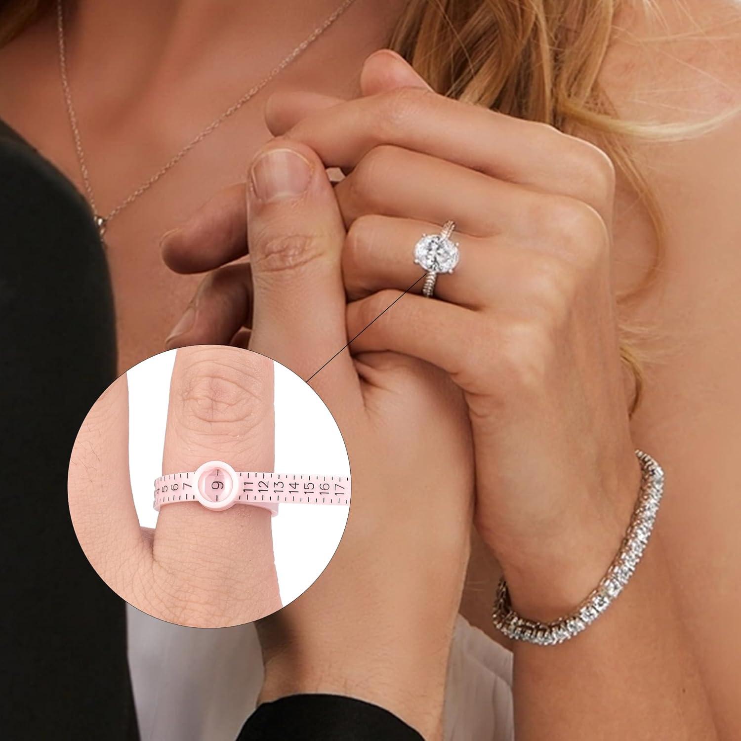 Juego de Medición de Tamaño de Anillo TUNQISM Rosa 1-17