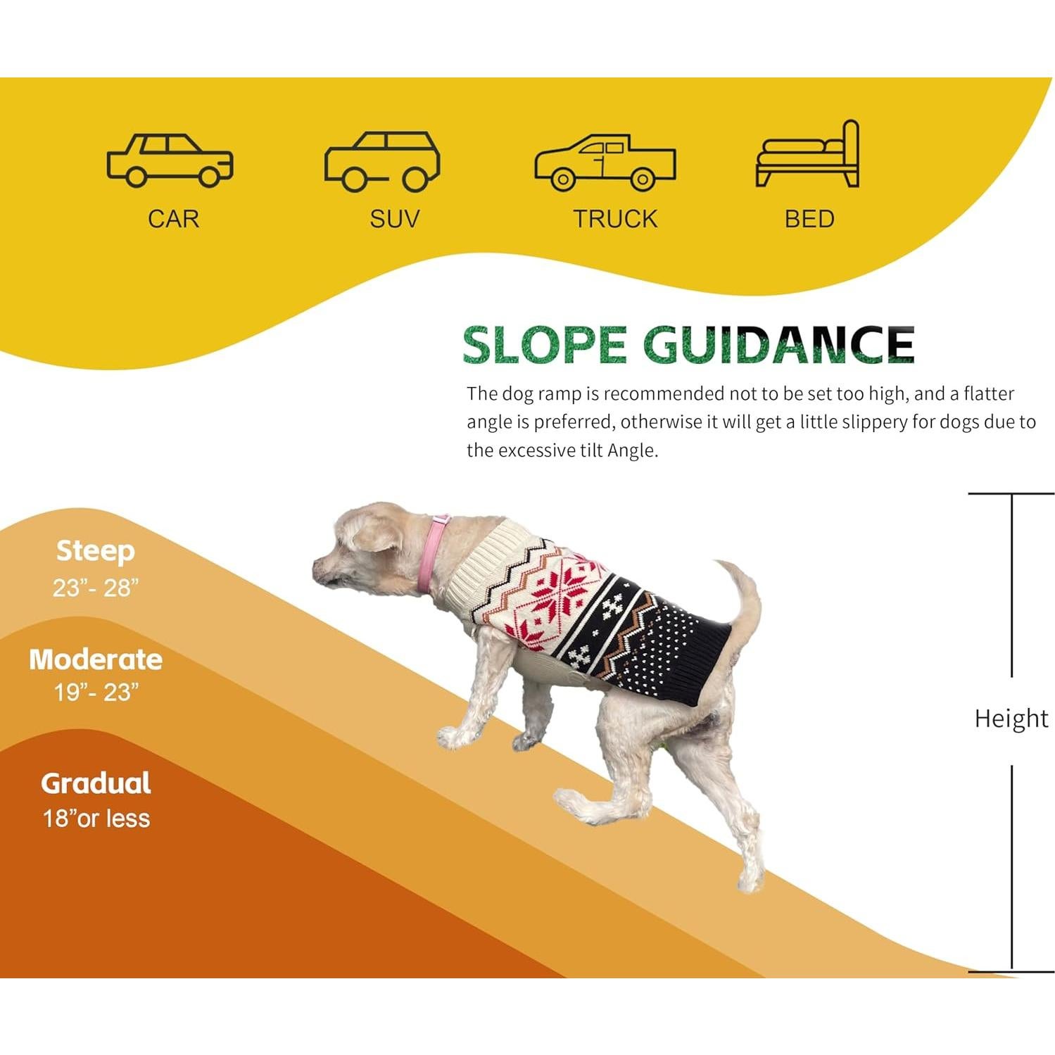 Rampa Plegable para Mascotas PawStep 50894 - Césped Antideslizante - Soporta hasta 90 kg