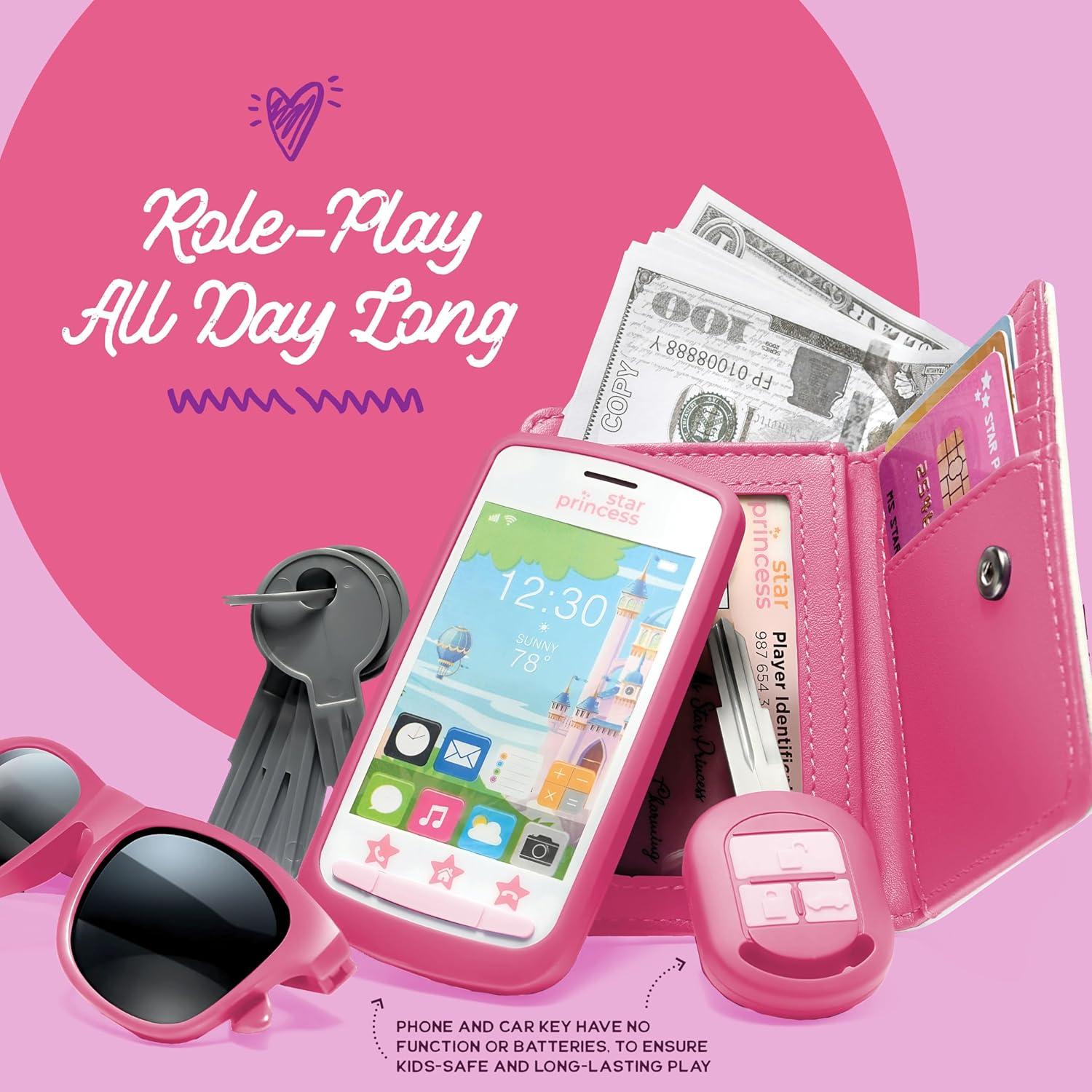 Conjunto de bolso de juego Star Princess rosa con accesorios