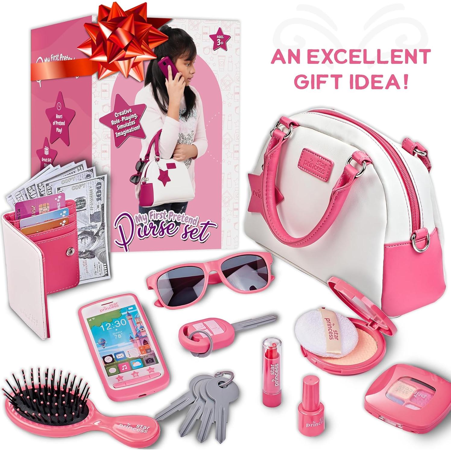 Conjunto de bolso de juego Star Princess rosa con accesorios