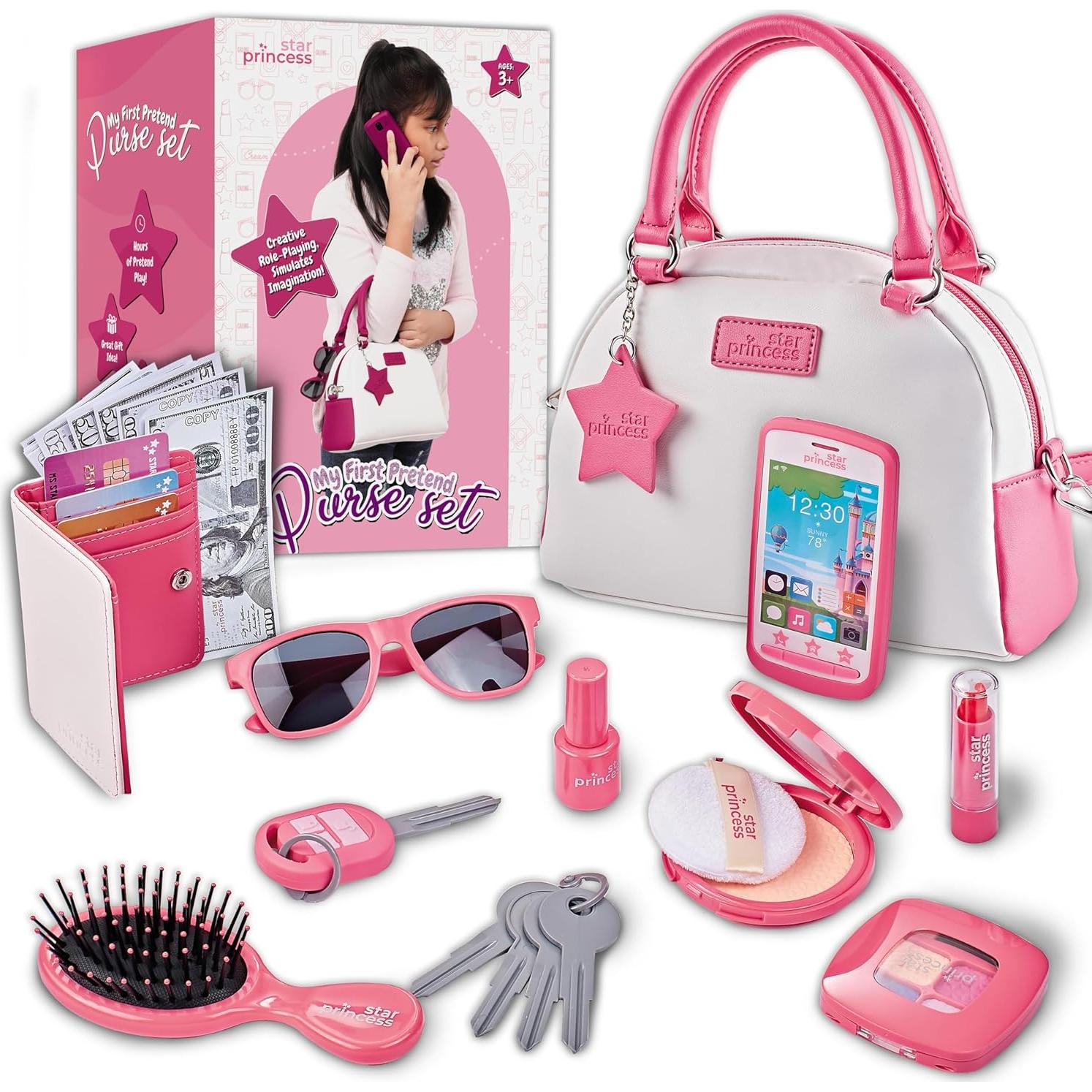 Conjunto de bolso de juego Star Princess rosa con accesorios