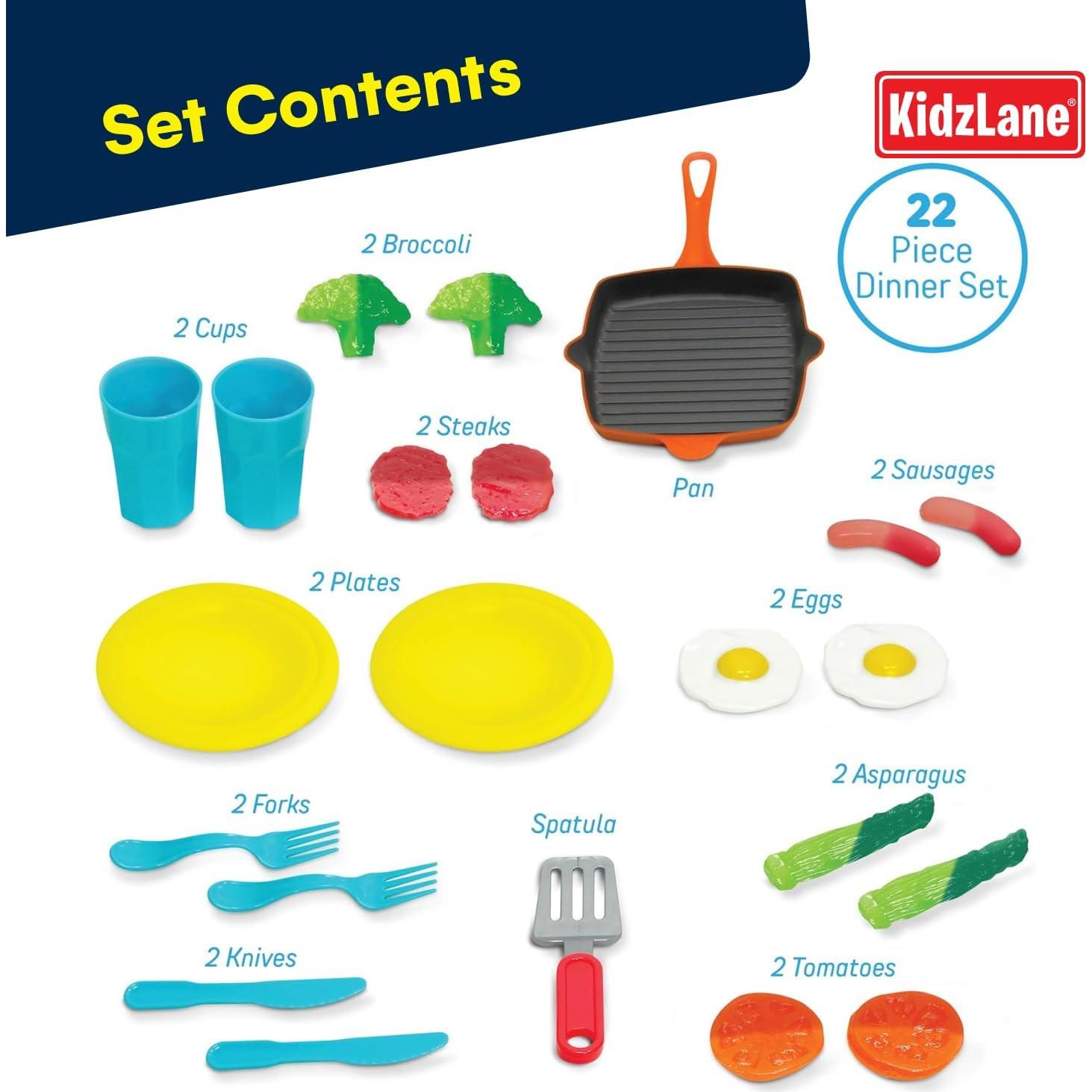 Juego de Comida de Juguete Kidzlane - Set de 22 Piezas Cambia Color