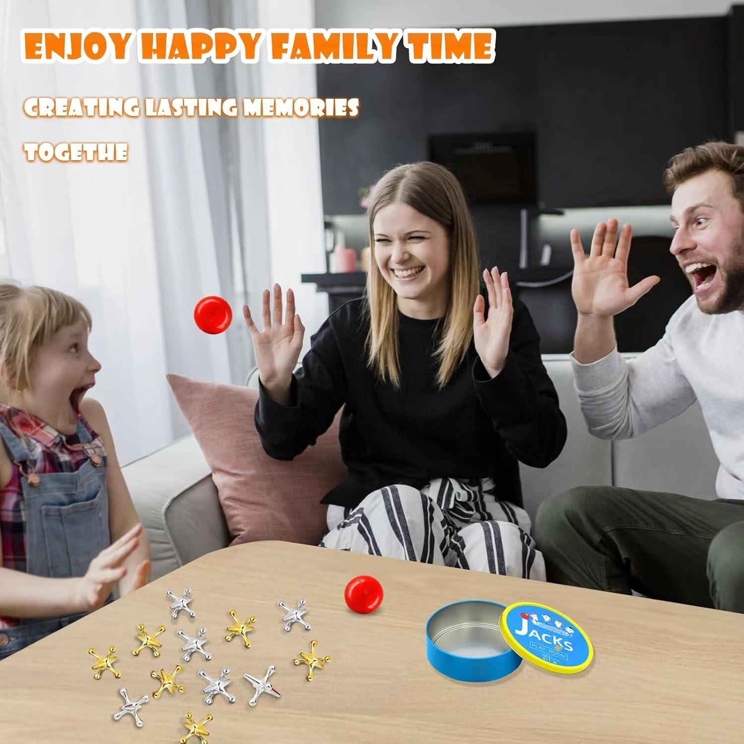 Juego de Jacks de Metal Sisland con 12 Jacks y 2 Pelotas