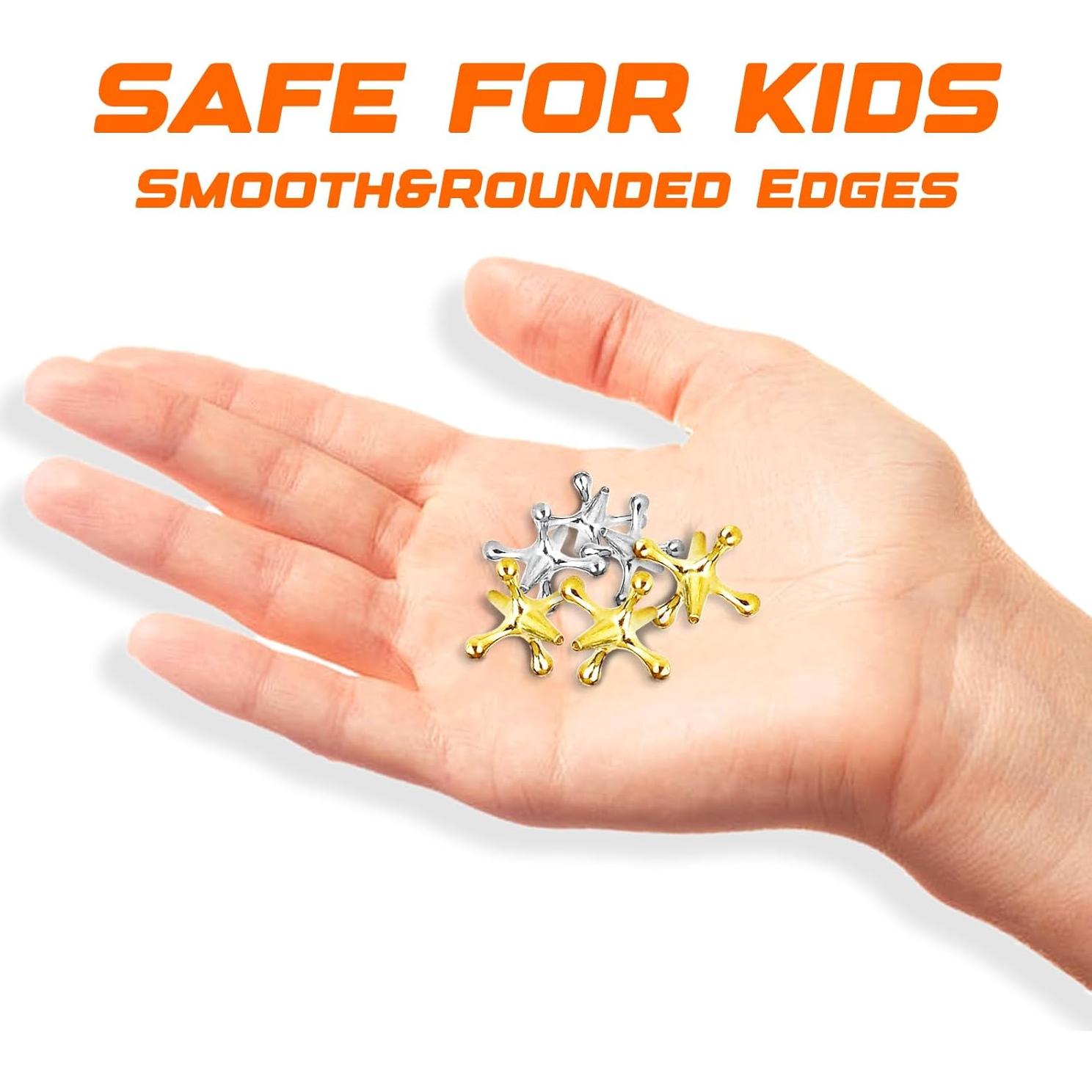 Juego de Jacks de Metal Sisland con 12 Jacks y 2 Pelotas