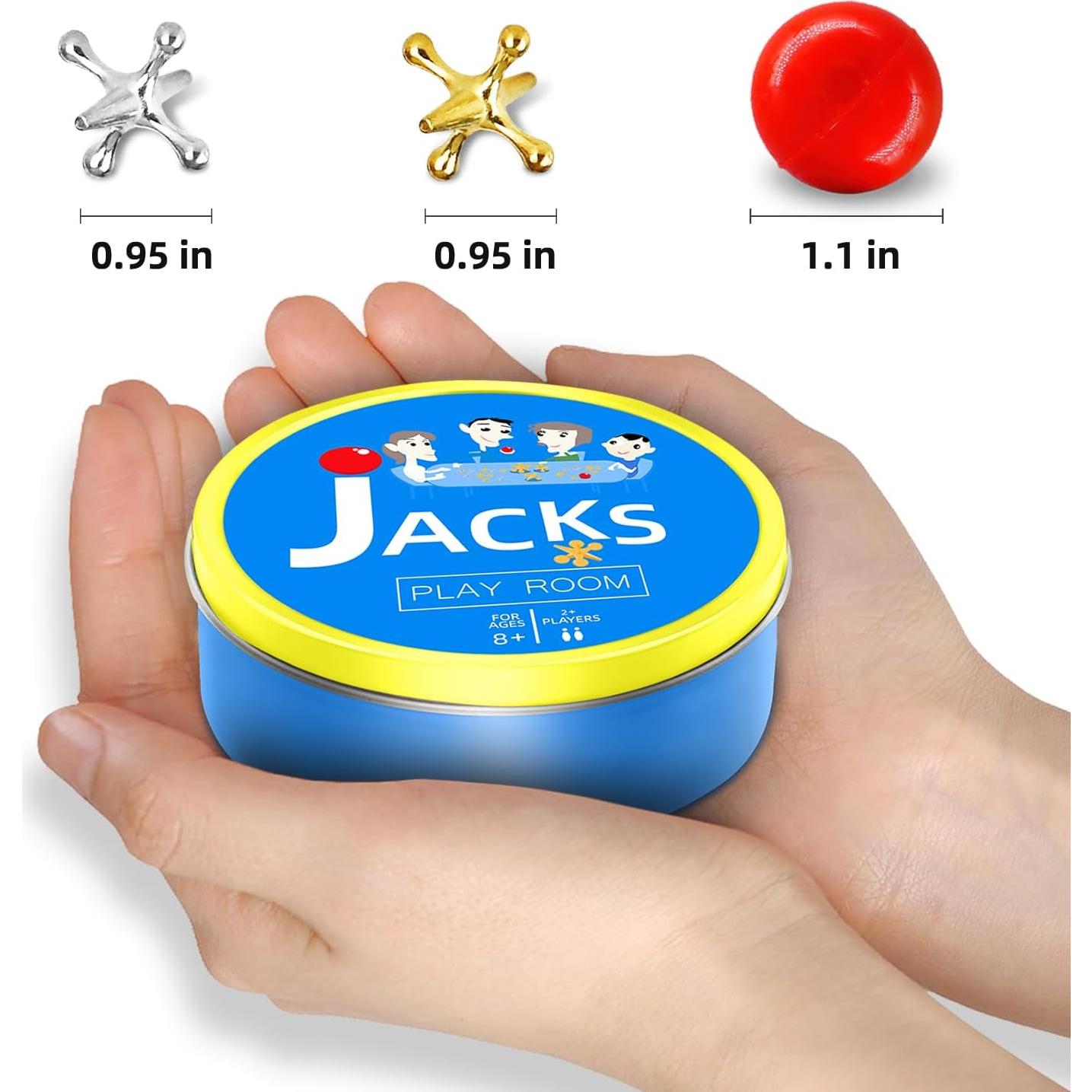 Juego de Jacks de Metal Sisland con 12 Jacks y 2 Pelotas