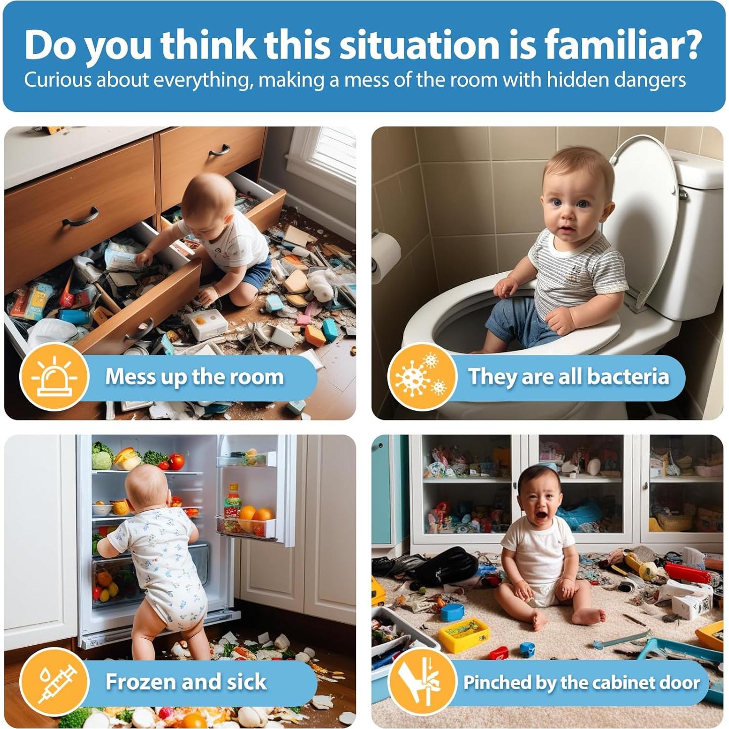 Candados de Seguridad para Niños NiceTCU - 2 Piezas con Adhesivo 3M