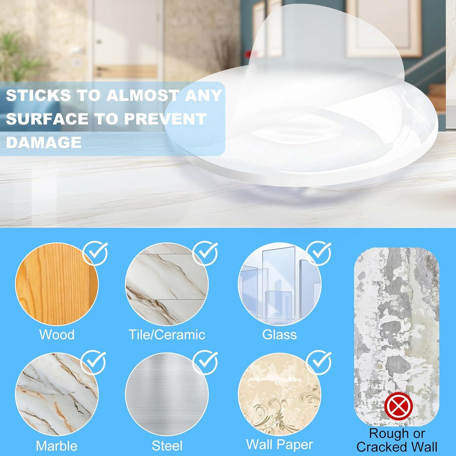 Topes de puerta autoadhesivos JZWBLILY 5cm (6 Pack) transparentes